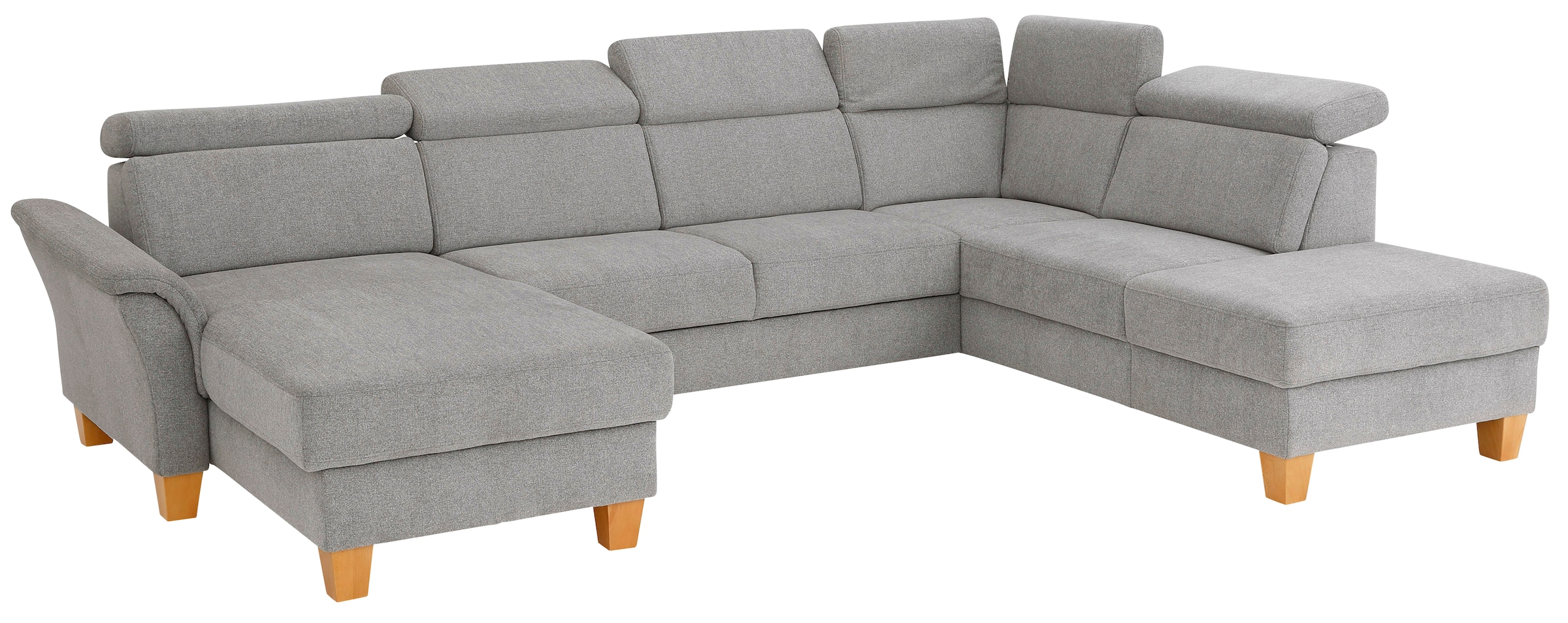 Home affaire Wohnlandschaft »Conville U-Form«, Kopfteilverstellung wahlweise mit Bettfunktion und Bettkasten