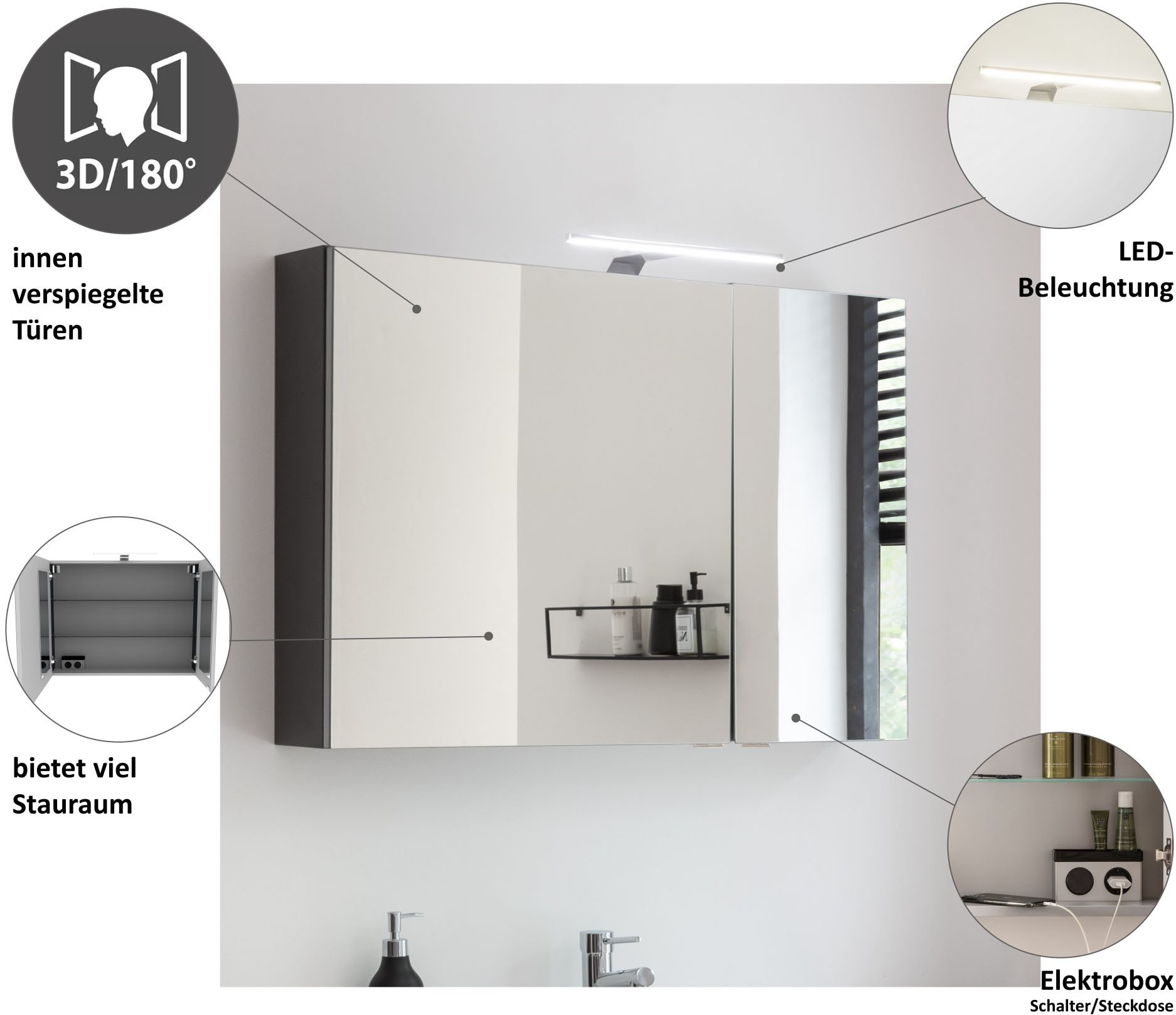 welltime Spiegelschrank »Lacona«