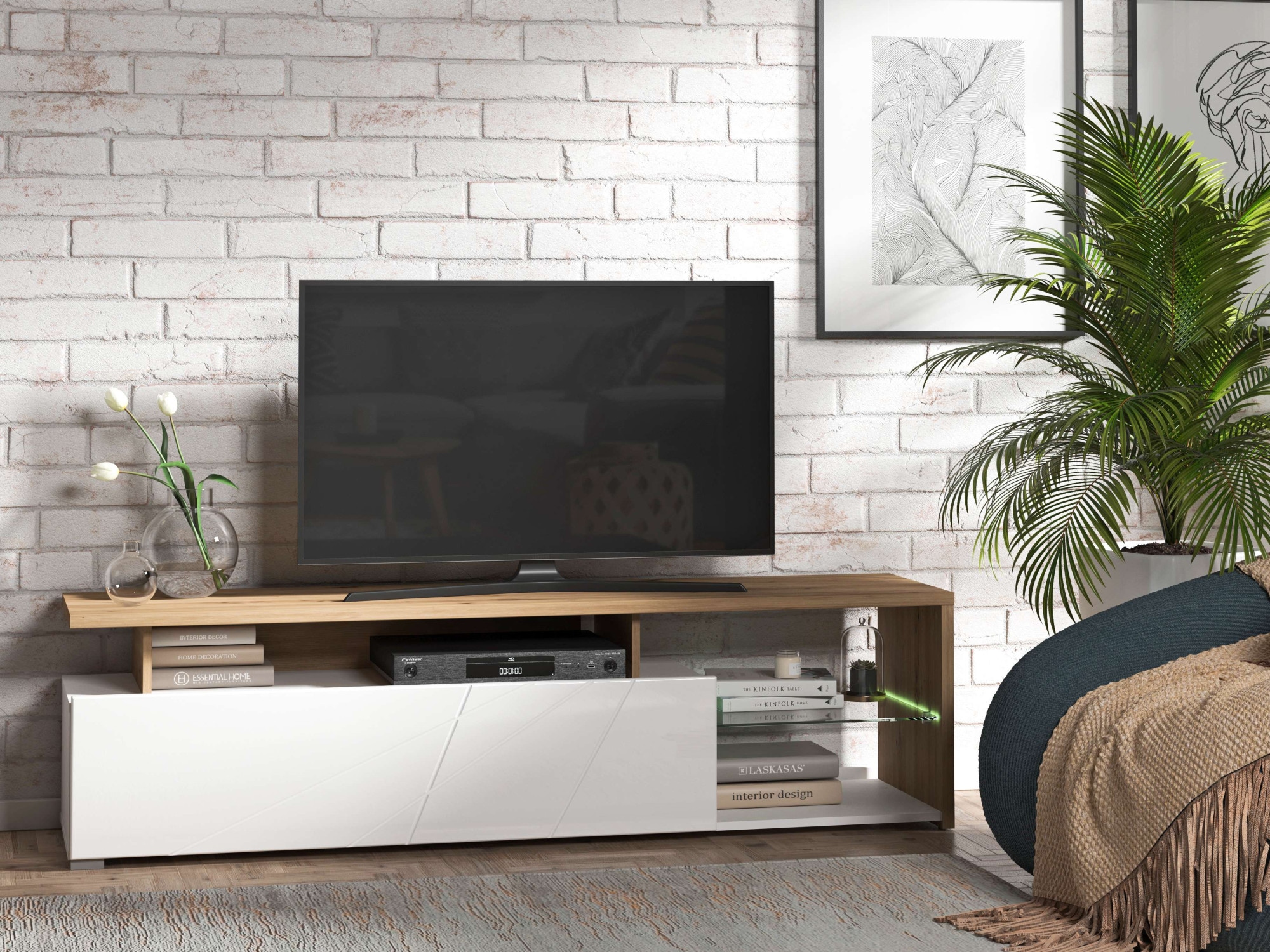 INOSIGN Lowboard »Arctic TV-Board«, TV-Kommode,Br. 170 cm, mit und ohne LED-Beleuchtung,Front mit Fräsung