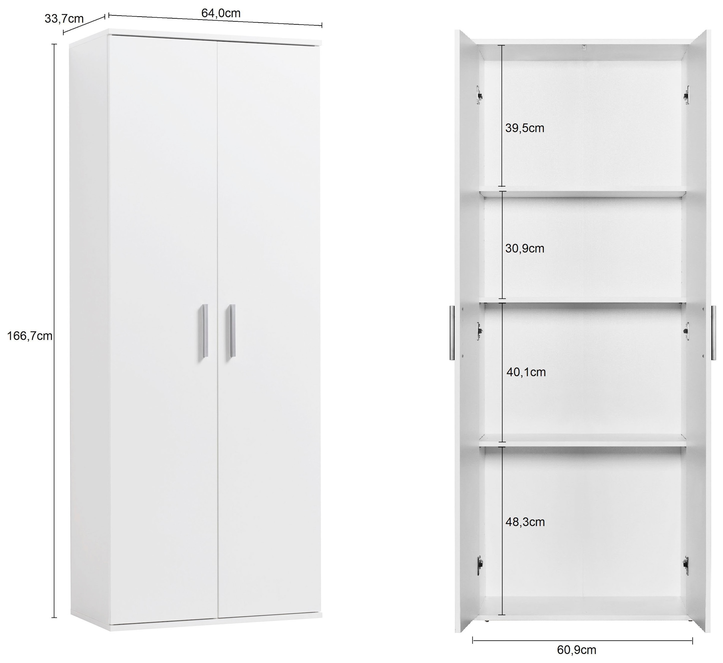 Procontour Mehrzweckschrank »Schrank Clara TOPSELLER!« OTTOs Choice,  Höhe 167cm, mit variabel verstellbaren Einlegeböden