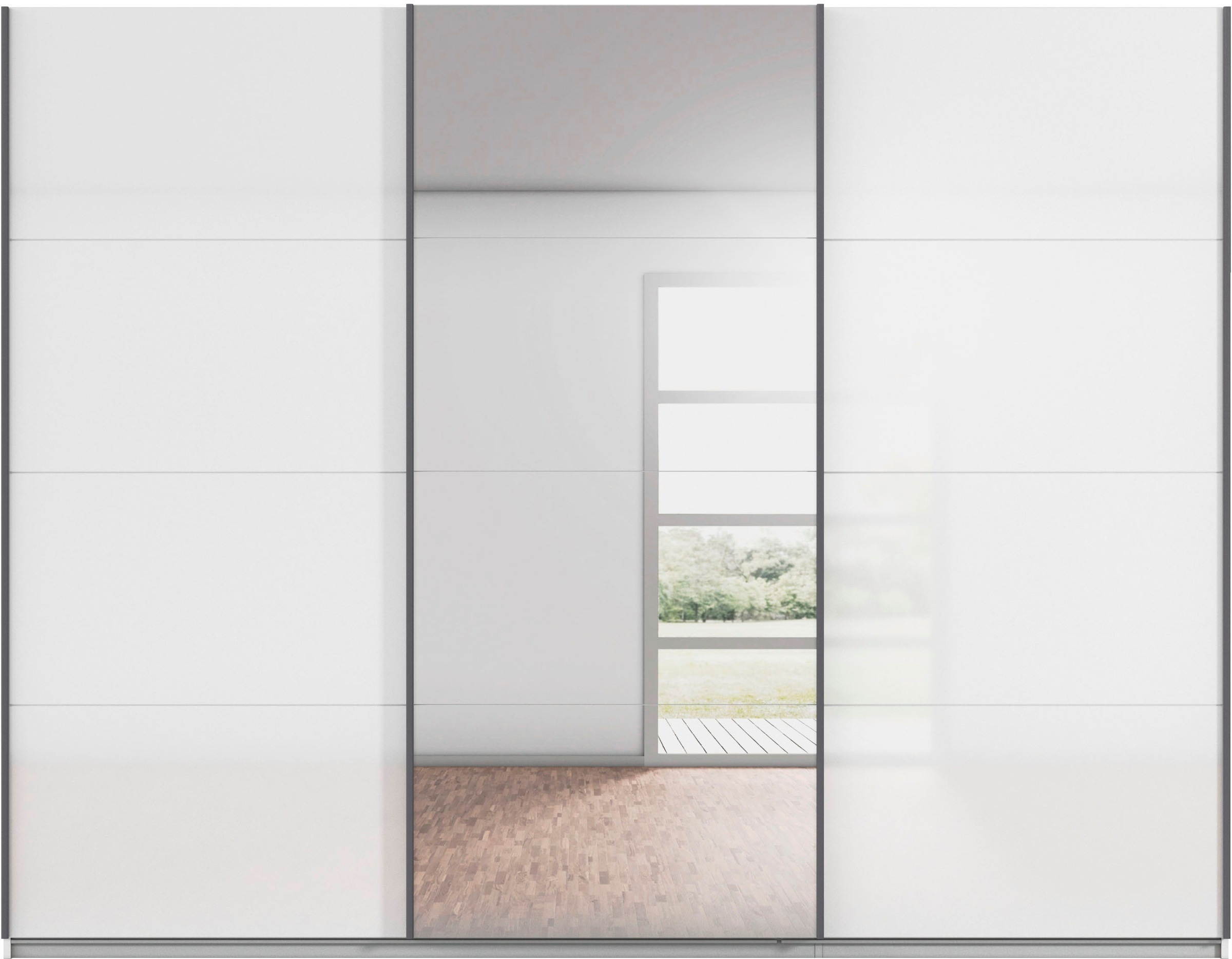rauch Schwebetürenschrank »Kleiderschrank Schrank OTTO´S CHOICE Garderobe AGORDO«, (in zwei Griff-Farben), Top Innenausstattung, in 4 Breiten und 2 Höhen MADE IN GERMANY