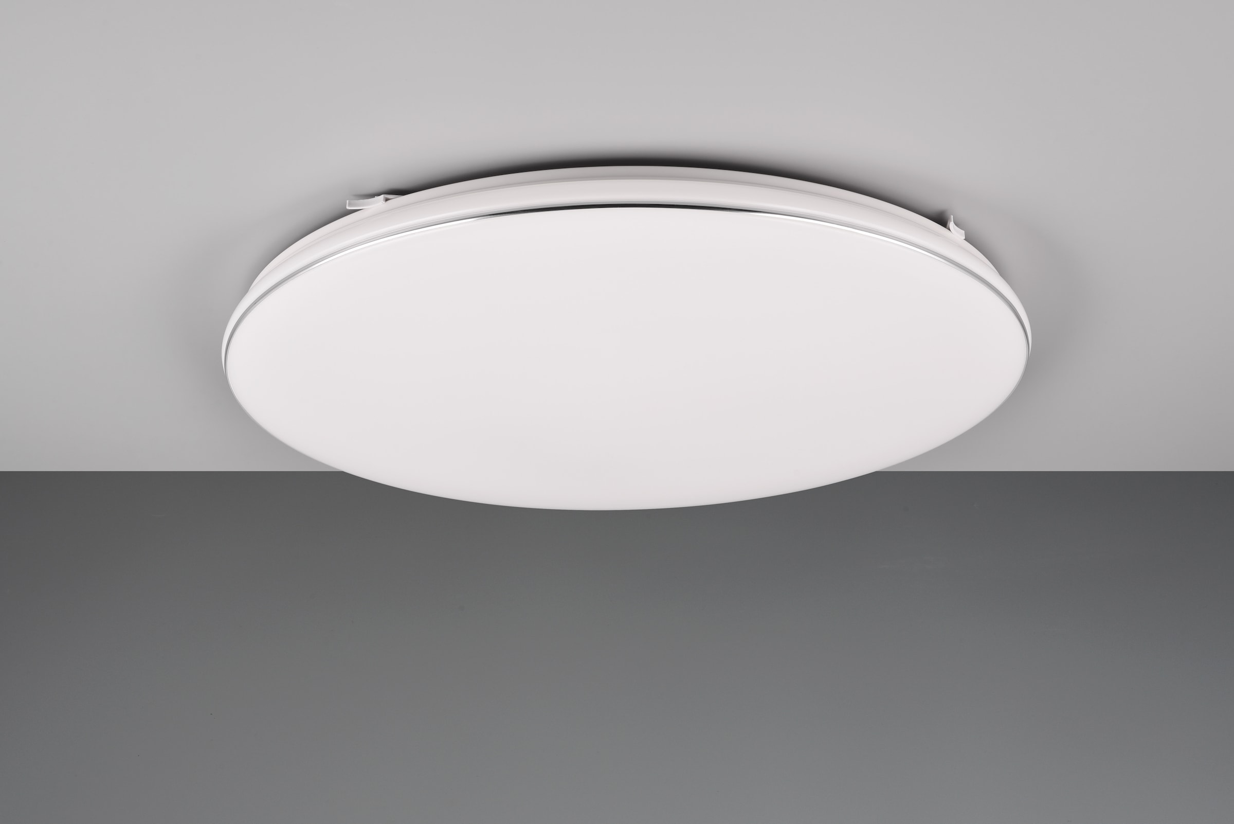 REALITY Leuchten LED Deckenleuchte »BLANCA, elegant schlichte weiße LED Deckenlampe mit Ø 53cm, kaltweiß«, 1 flammig, Leuchtmittel LED-Board | LED fest integriert, 3-Stufen dimmbar über Wandschalter, Deckenlampe für Büro Flur Treppe