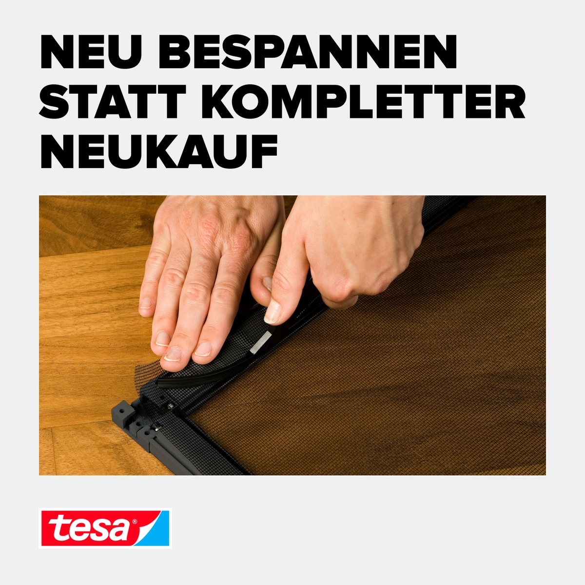 tesa Fliegengitter-Gewebe »Insect Stop Alu-Gitter Ersatzrolle für Fliegengitter - 1.2 m x 2.5 m«, Mückennetz als Ersatzgitter für Fenster & Türen