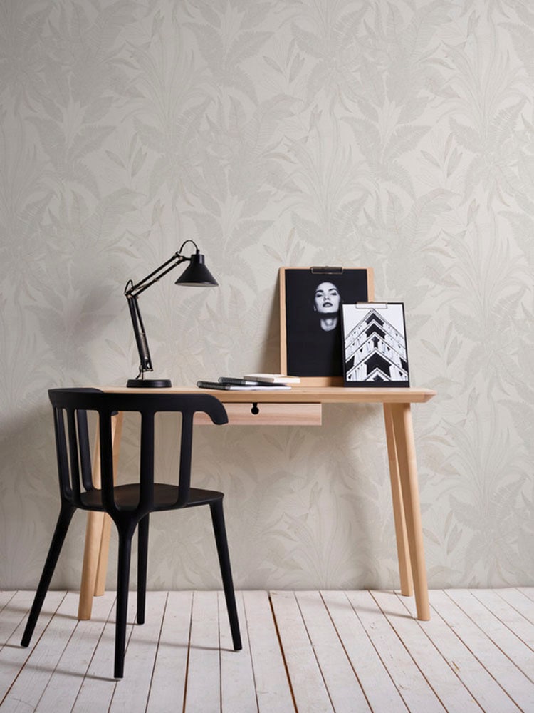 living walls Vliestapete »Stories of Life florale Tapete Blätter Creme Beige«, floral-botanisch-Wald, Metallic Vliestapete für Schlafzimmer Tapeten Wohnzimmer Schlafzimmer