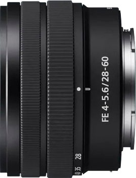 SONY Objektiv »SEL 28–60mm FE4–5.6« schwarz Hinterer Objektivdeckel und Vorderer Objektivdeckel inbegriffen