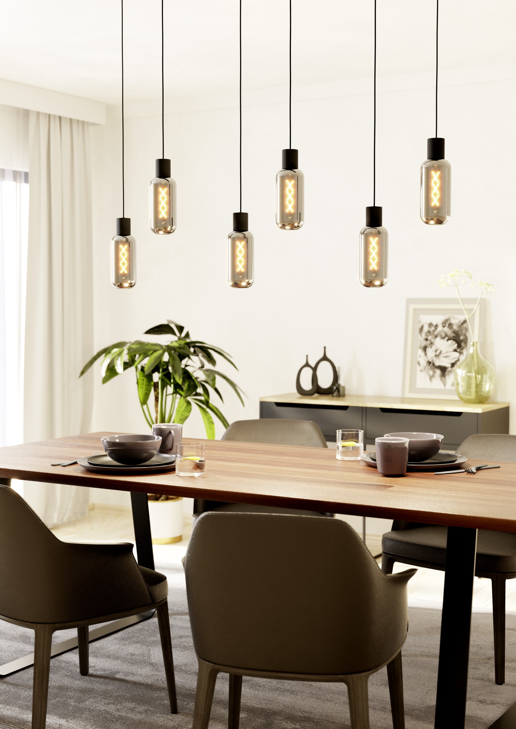 EGLO Hängeleuchte »MAIONE Pendellampe - Stahl - E27 - 6X4W - IP20« E27 1 St günstig online kaufen