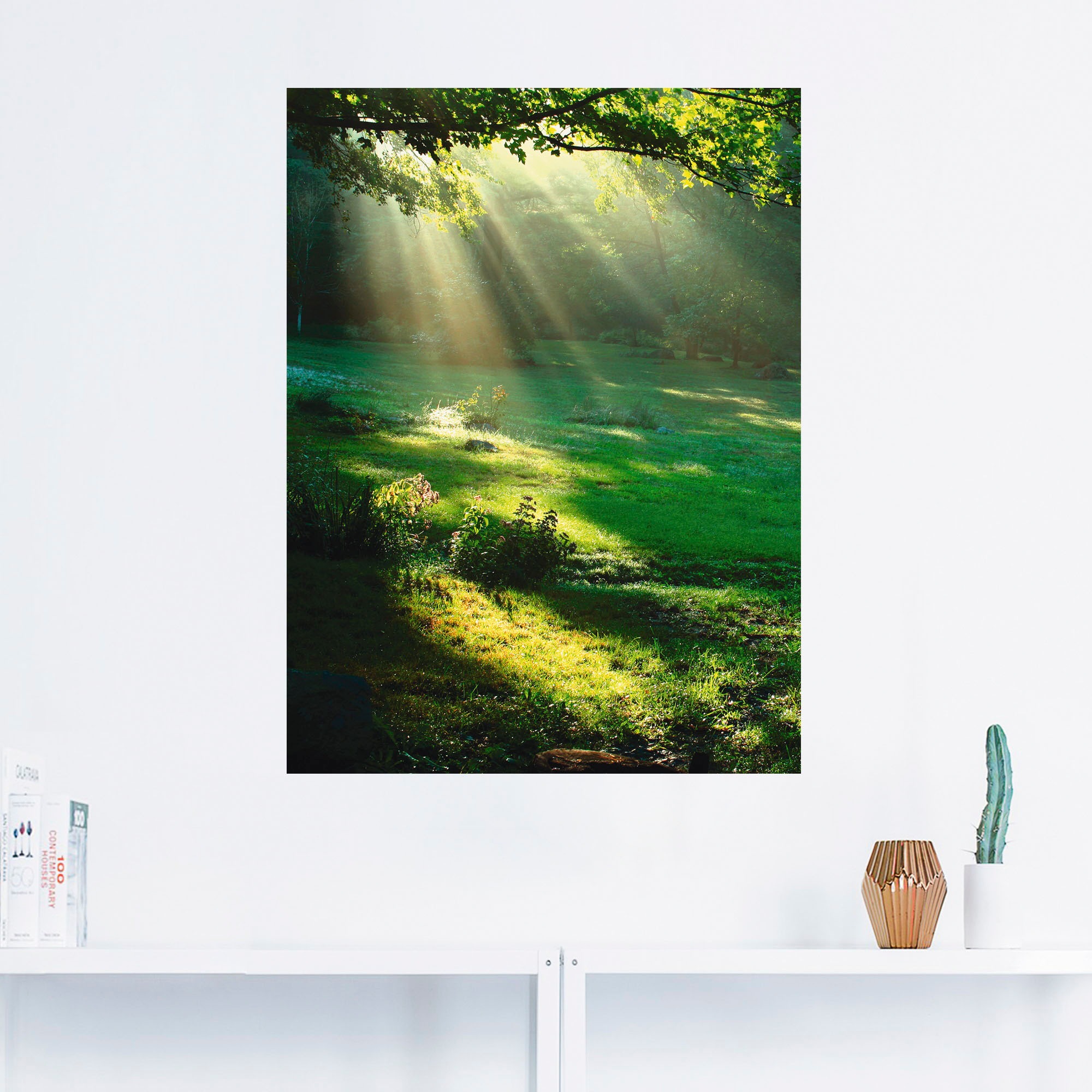 Artland Wandbild »Lichtkegel«, Wald, (1 St.), als Alubild, Outdoorbild, Leinwandbild, Poster, Wandaufkleber