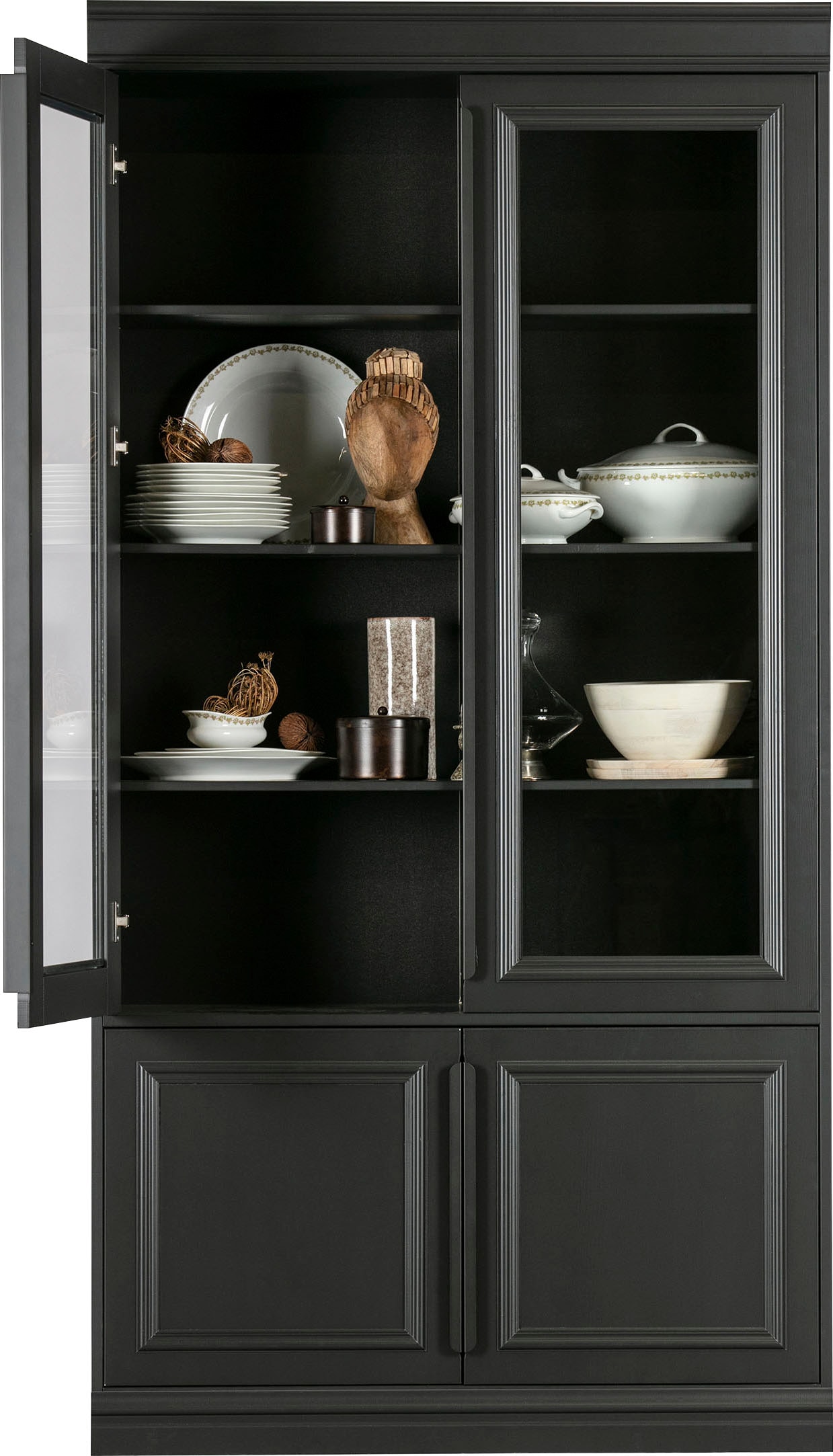 WOOOD Vitrine »Organize«, mit Glastüren, aus Kiefernholz, H 215 cm x B 110 cm