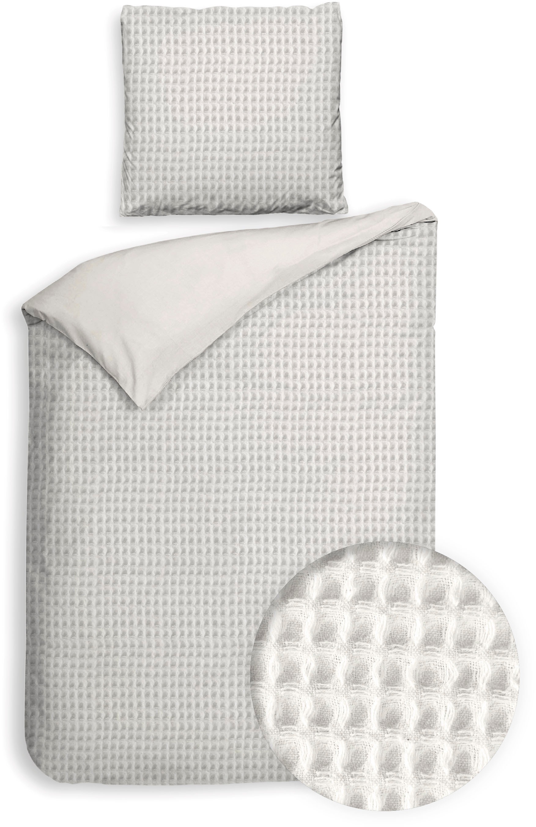 Heckett & Lane Wendebettwäsche »Vafala« 2 Stk. tlg. Waffelmuster,100% Baumw günstig online kaufen