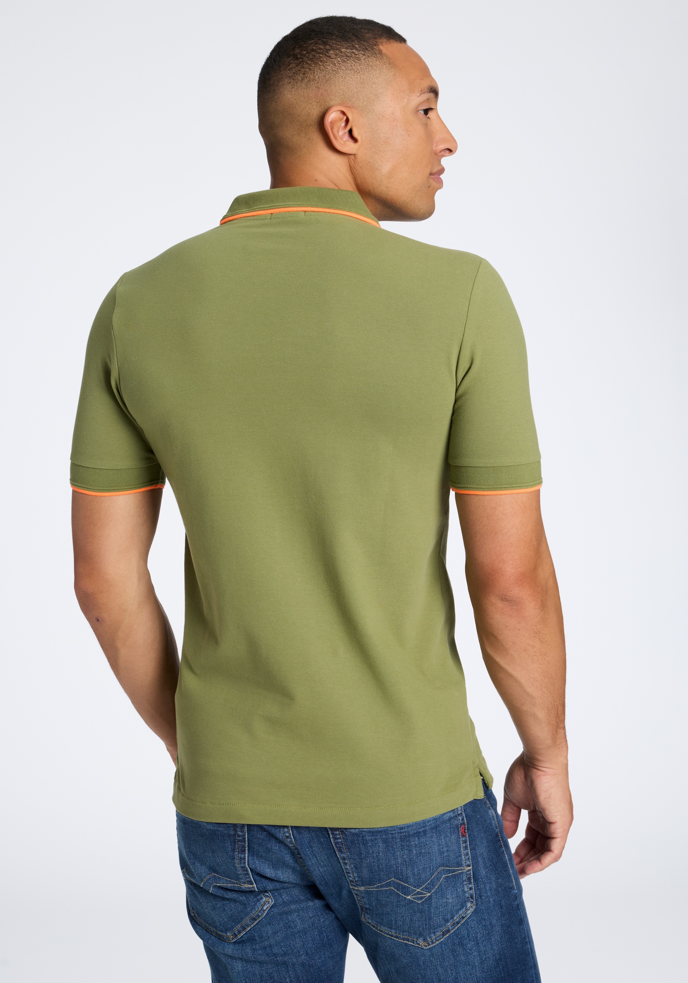 Replay Poloshirt mit Kontrastdetails, Baumwoll-Mix