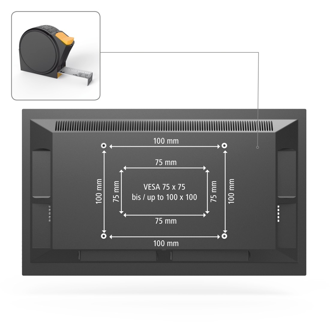 Hama TV-Wandhalterung »TV Halterung, schwenkbar, neigbar, 25 - 66 cm (10"-26"), VESA 100x100«, bis 66 cm Zoll