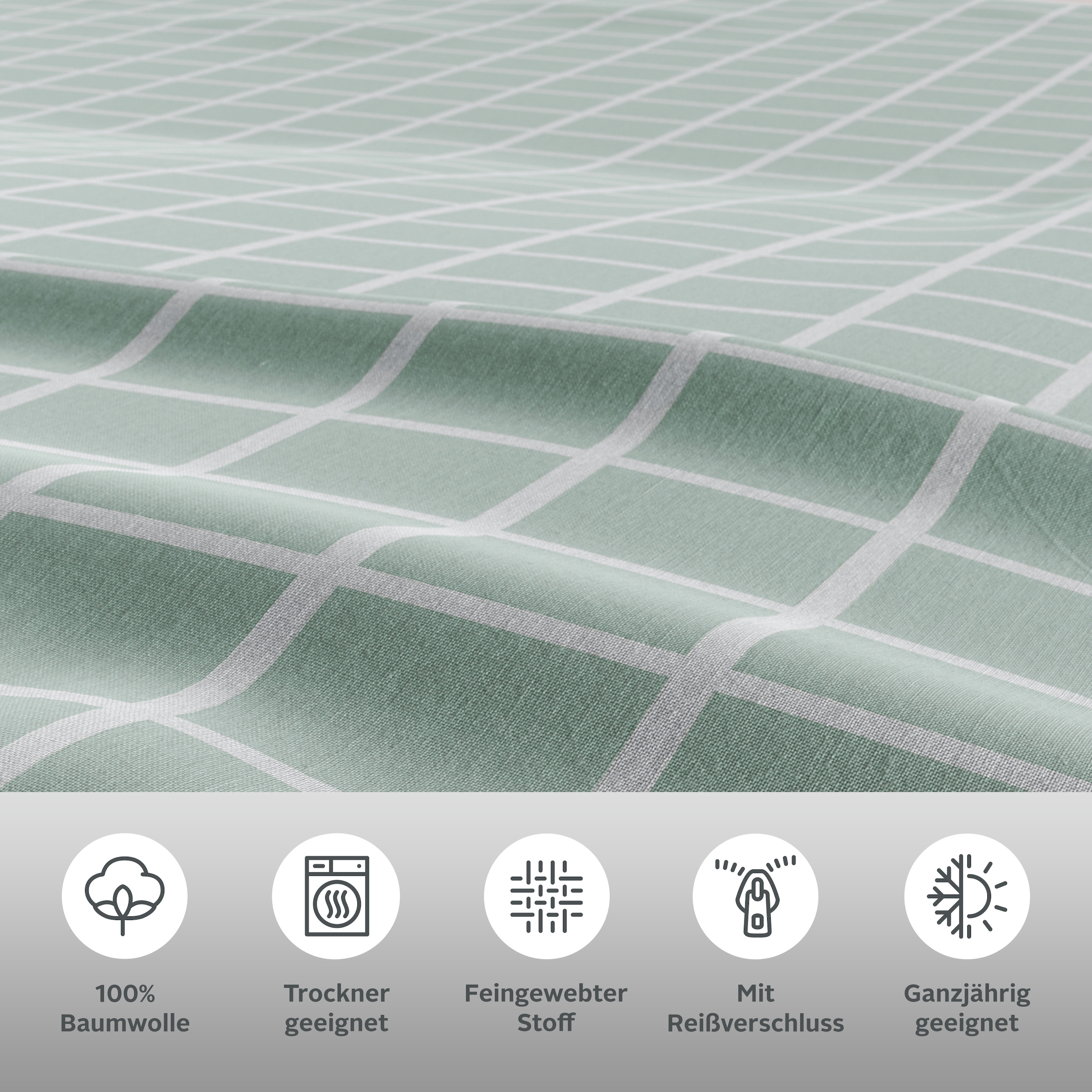 OTTO home Bettwäsche »Eemil« 2 Stk. tlg. karierte Bettwäsche, 100% Baumwolle, ab Gr. 135x200 cm