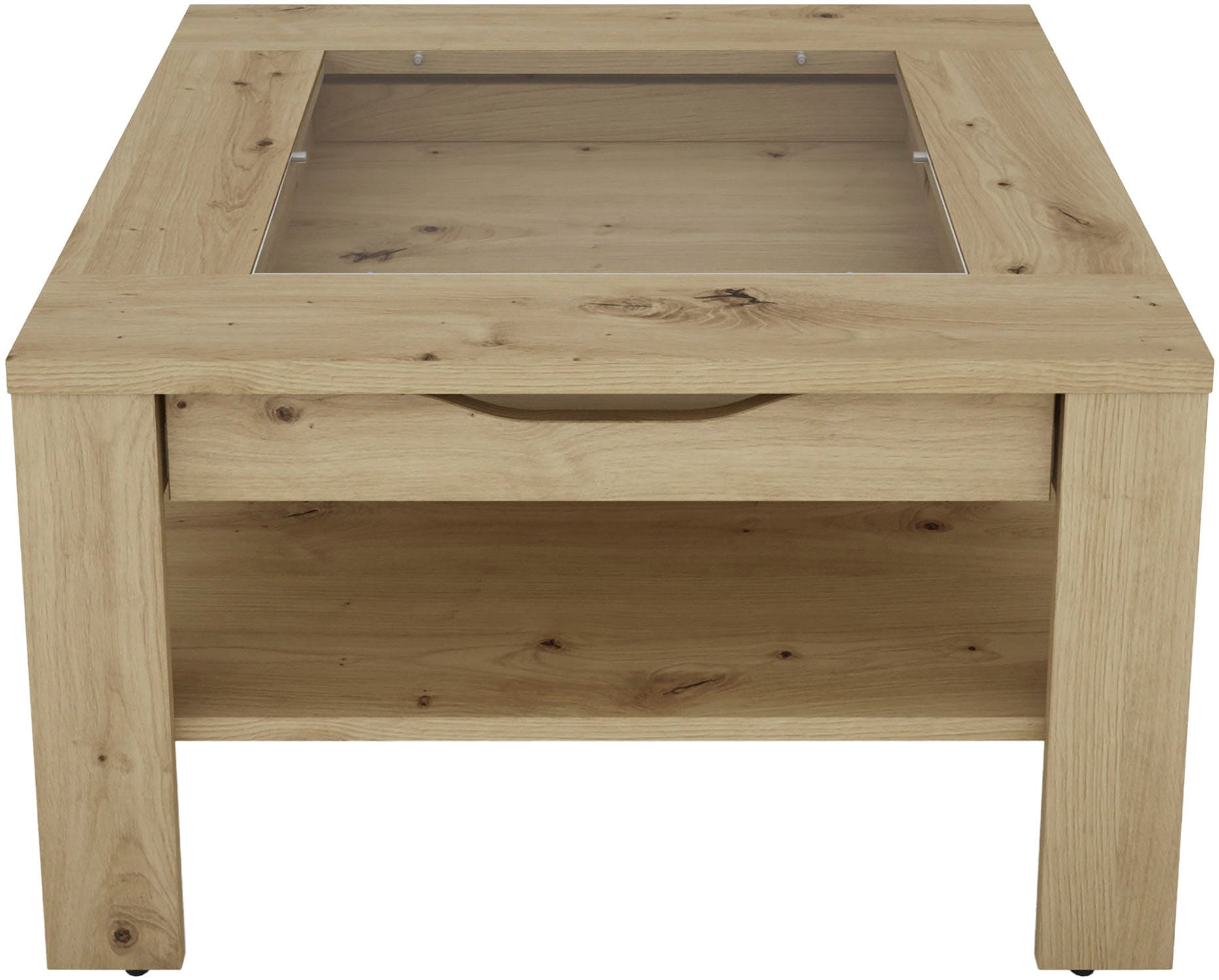 byLIVING Couchtisch »RALPH« Artisan Eiche, Old Wood oder weiß, 1 Schubkasten, Glaseinlageplatte
