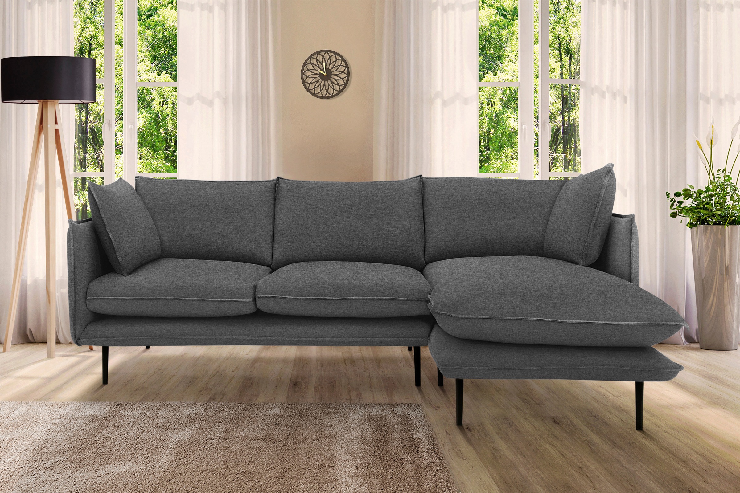 Home affaire Ecksofa »Somba L-Form« mit dickem Keder, Ottomane wahlweise li günstig online kaufen