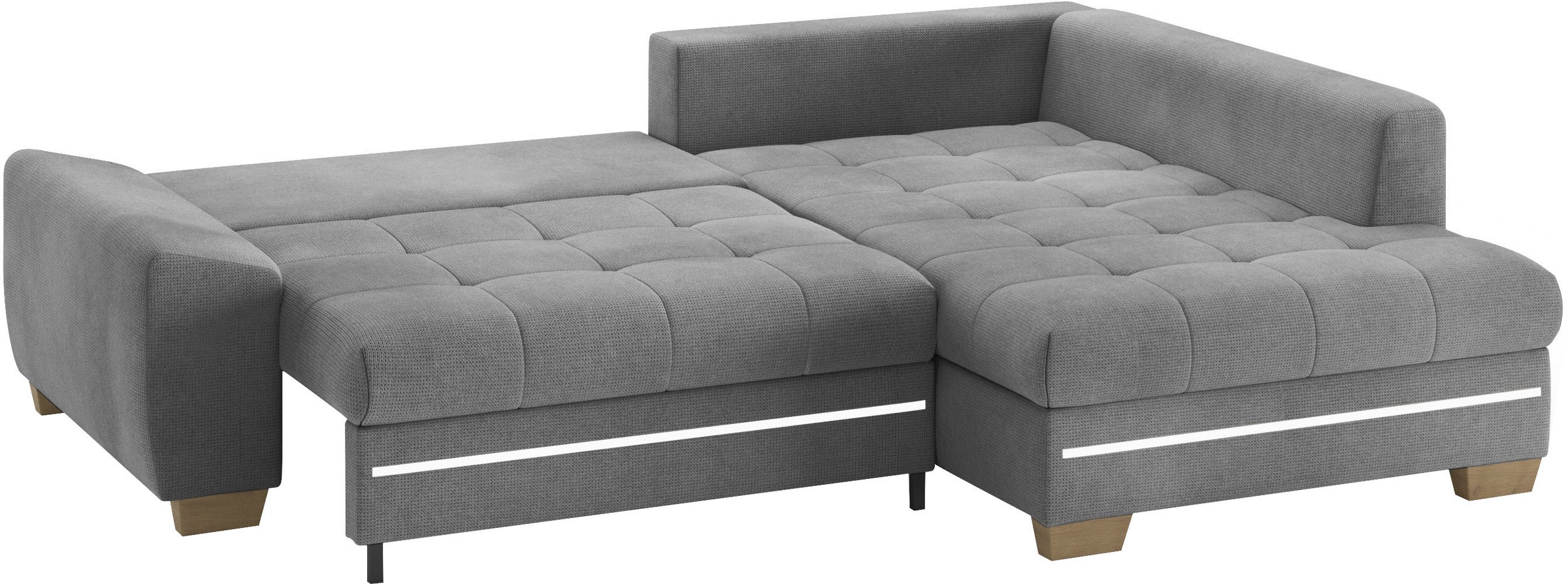 Mr. Couch Ecksofa »Nikita II, L-Form«, mit RGB-LED Beleuchtung, wahlweise mit Bett, Bettkasten, Kaltschaum