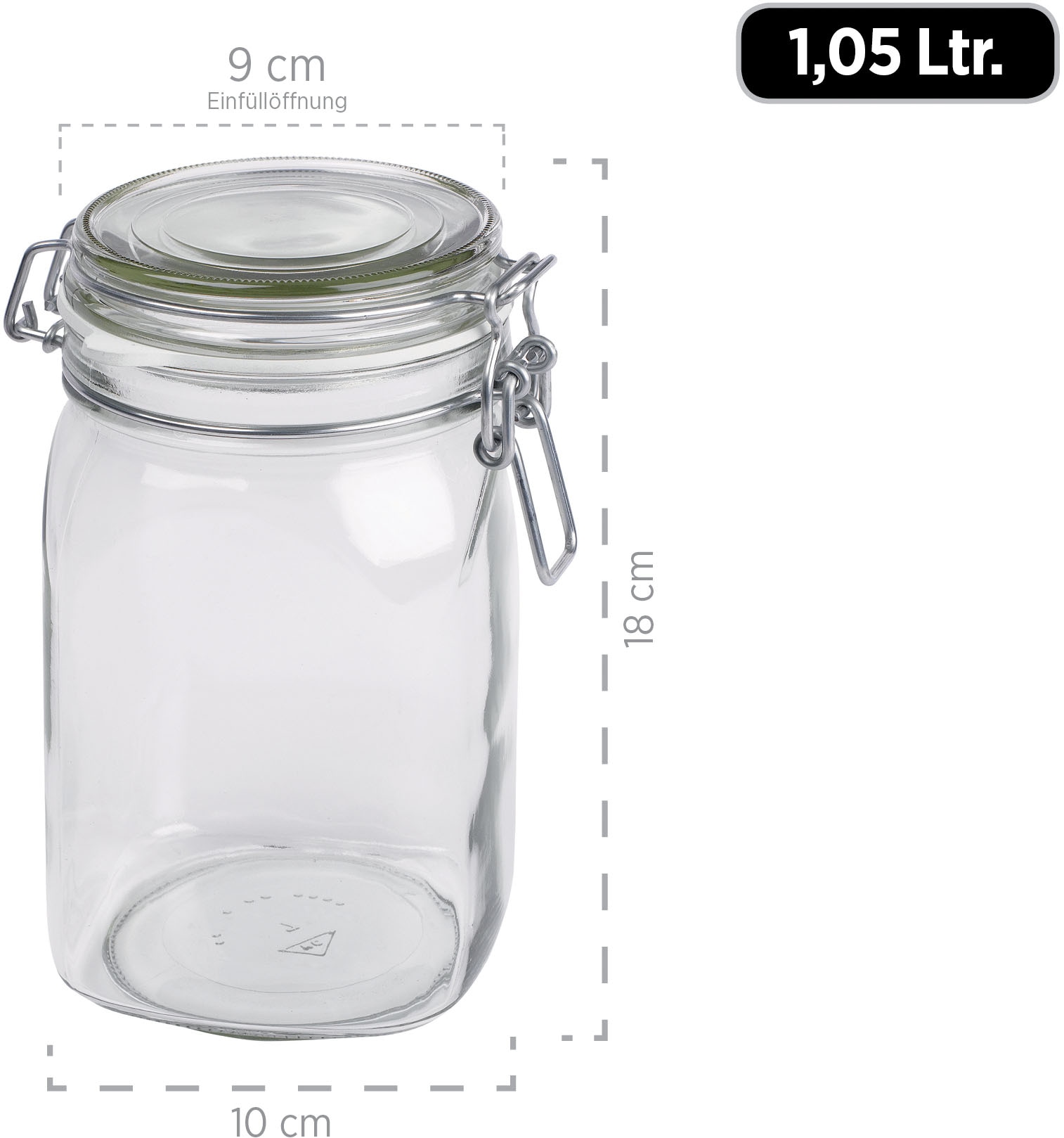 MÄSER Einmachglas »Gothika, Einkochglas Set« Set, je 2 Gläser mit Füllmenge 75 cl, 1,05 l, 1,45 l + 1x Einkochring-Set, 7 Stk. tlg. Glas mit Deckel