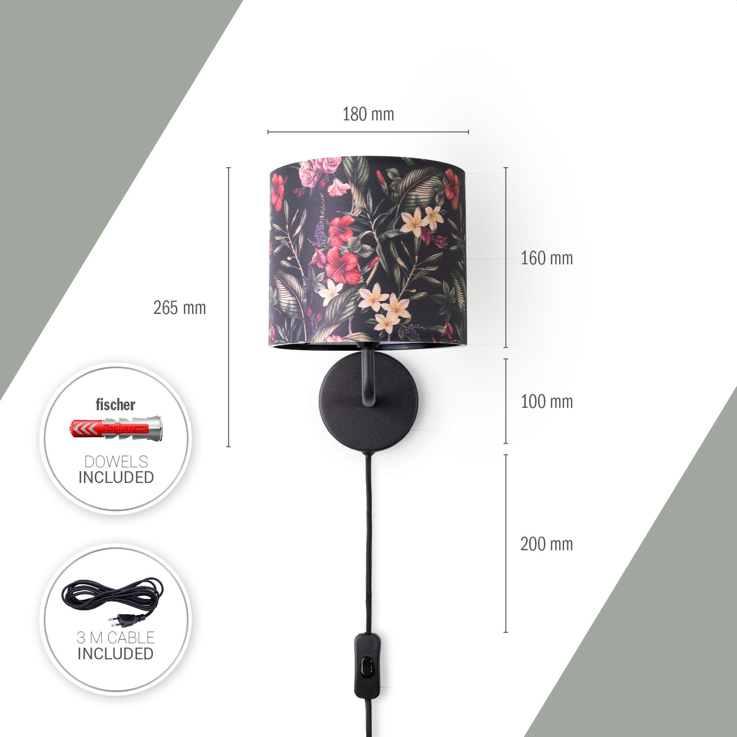 Paco Home Wandleuchte »Luca Flower«, Leuchtmittel E14   ohne Leuchtmittel, günstig online kaufen