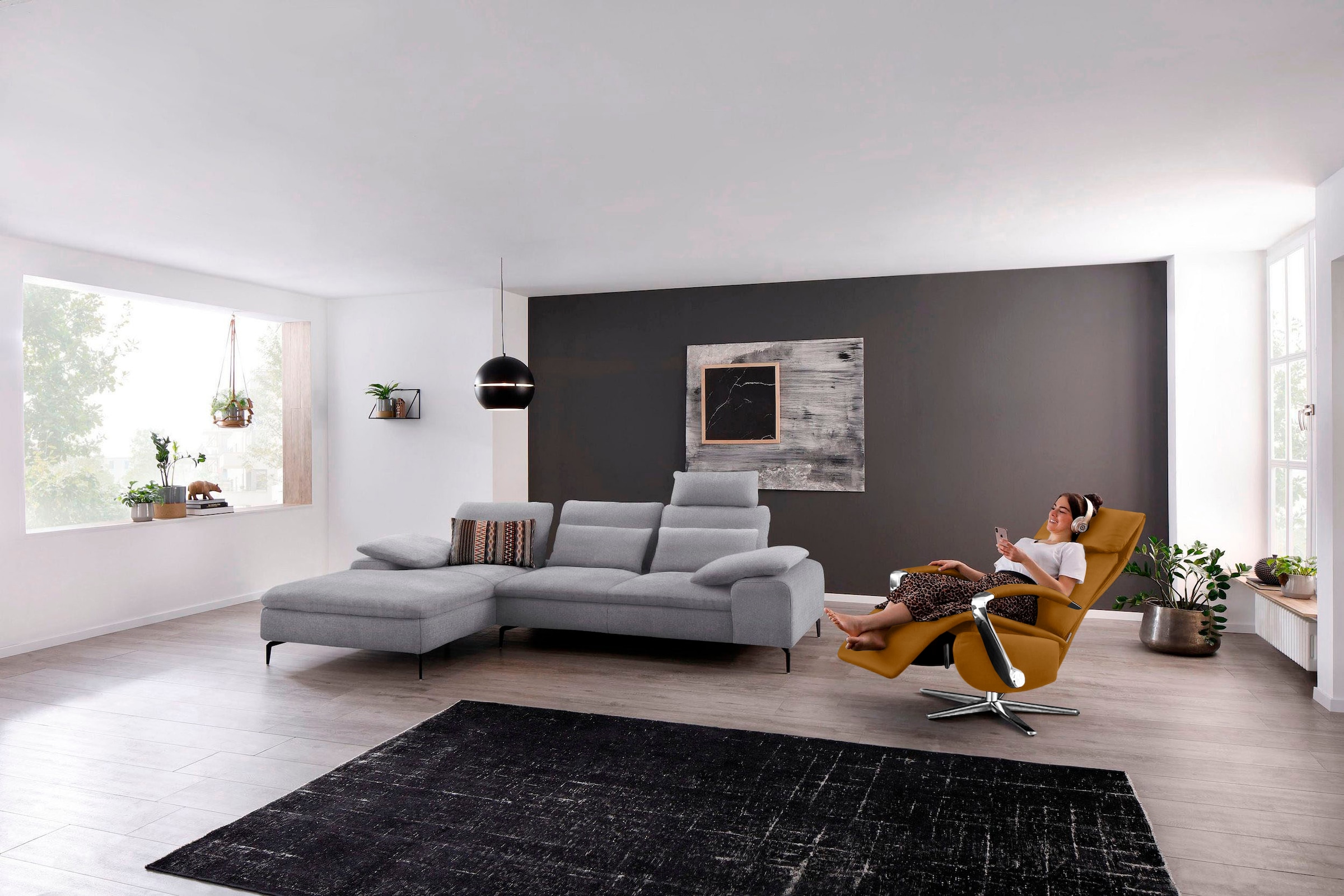 W.SCHILLIG Relaxsessel »rumbaa« wahlweise mit Doppelmotor, in Größen S, M & L, mit 5-Sternfuß