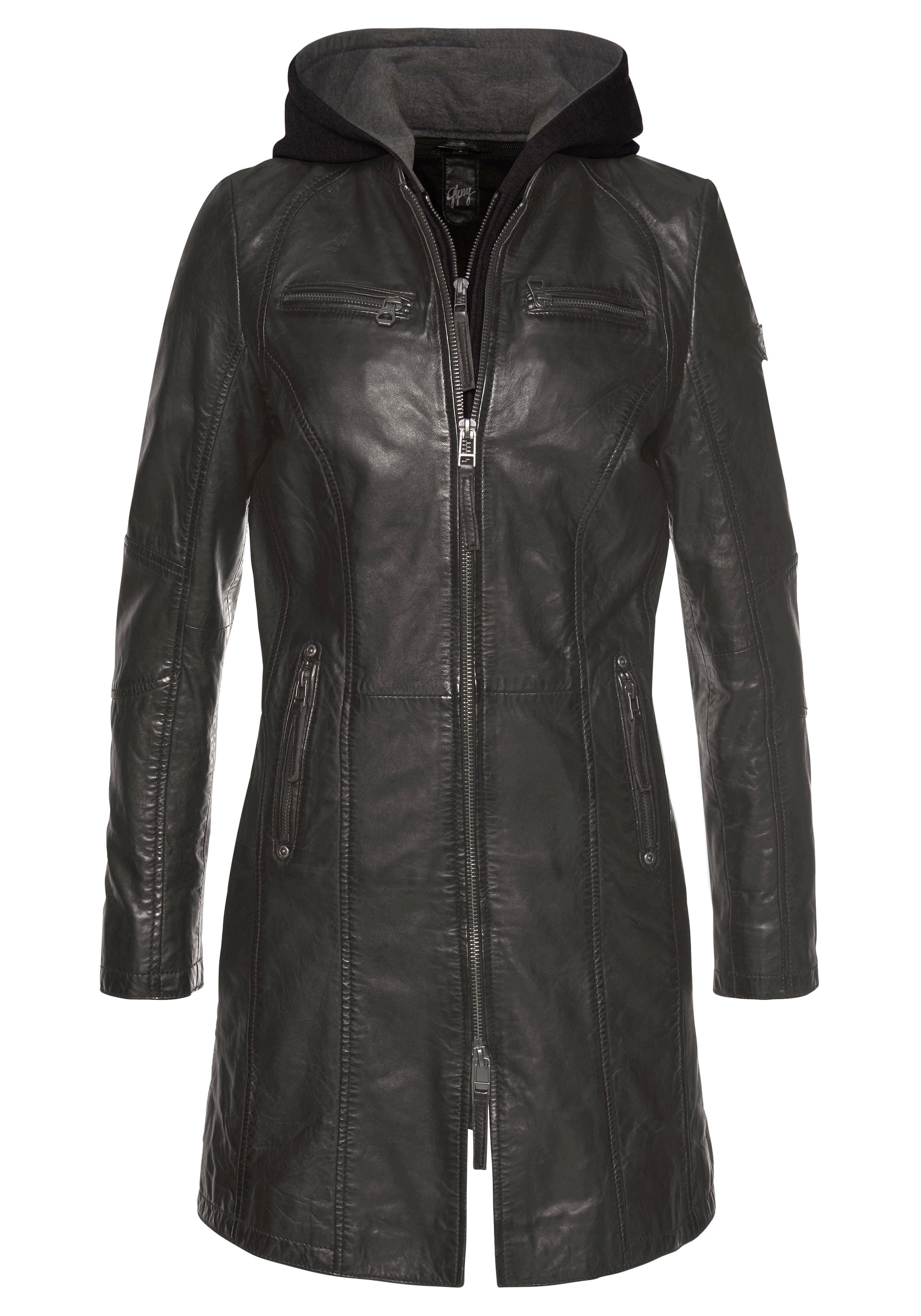 Gipsy Ledermantel »Bente«, 2-in-1-Lederjacke mit abnehmbarem Kapuzen-Inlay  aus Jerseyqualität online kaufen