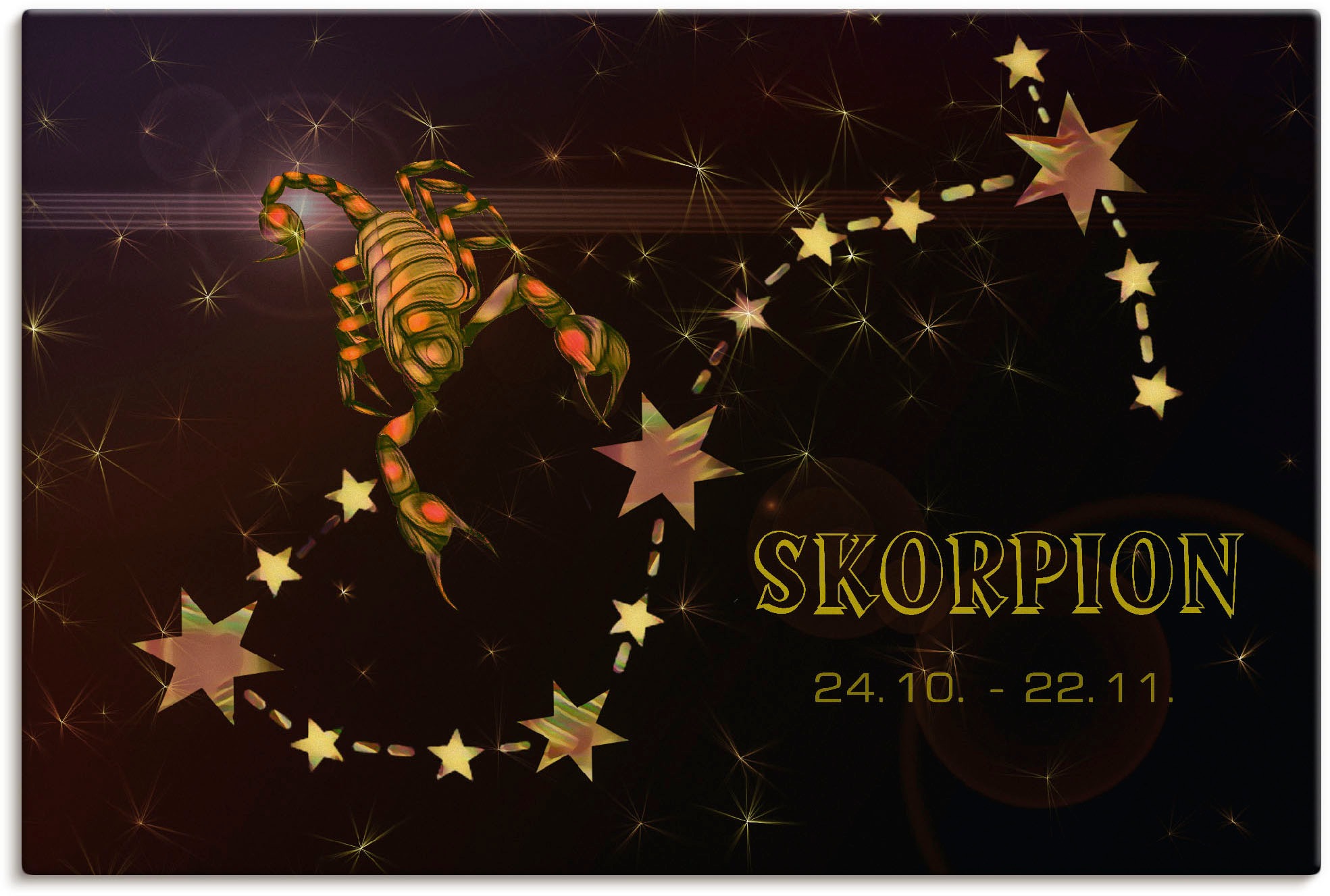 Artland Wandbild »Sternzeichen - Skorpion«, Bilder von Sternzeichen, (1 St.), als Leinwandbild, Poster in verschied. Größen