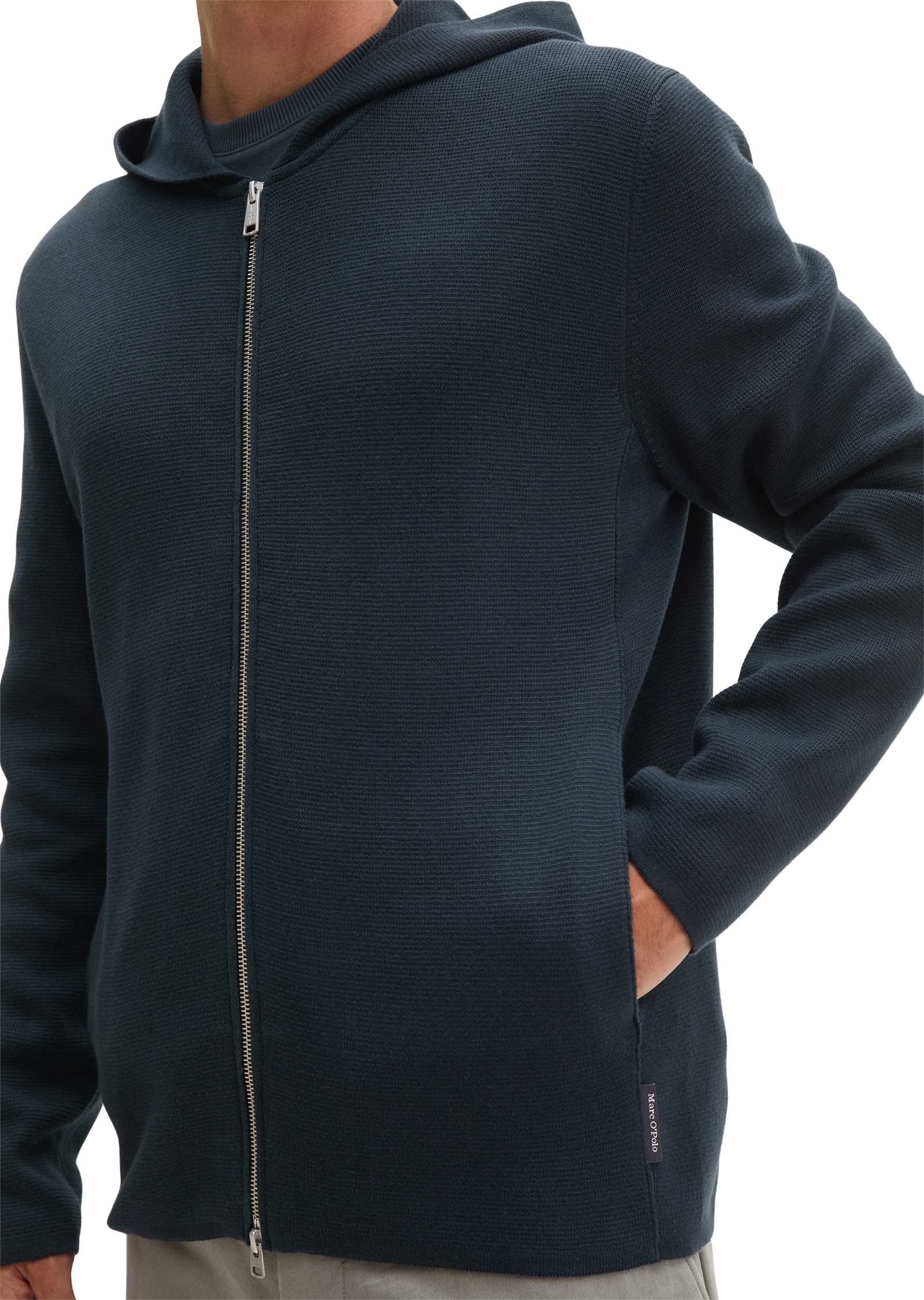 Marc O'Polo Kapuzenstrickjacke aus Bio-Baumwolle, Regular Fit