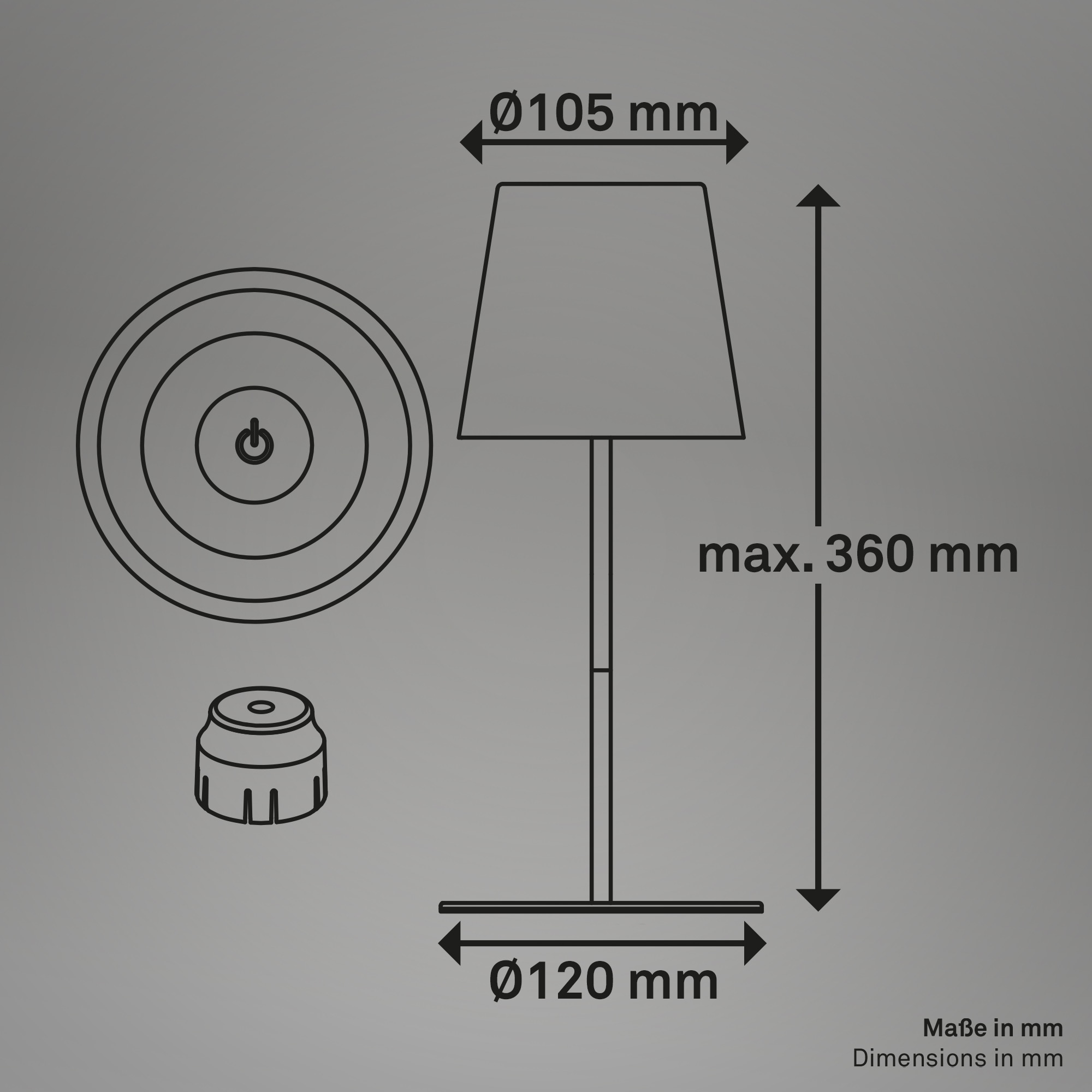 Briloner Leuchten LED Außen-Tischleuchte »RGB/W Akku Tischleuchte, IP44, 2,5W, inkl. Flaschenhalter«