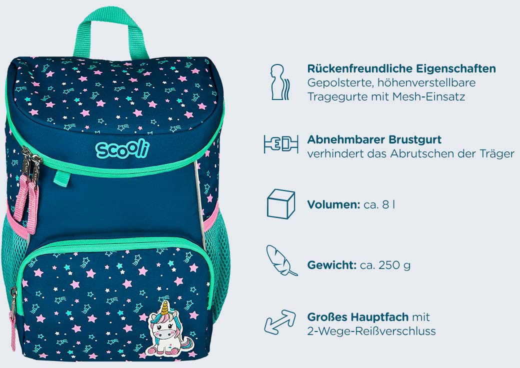 Scooli Kinderrucksack »Mini-Me, Mia Magic«, Reflektoren