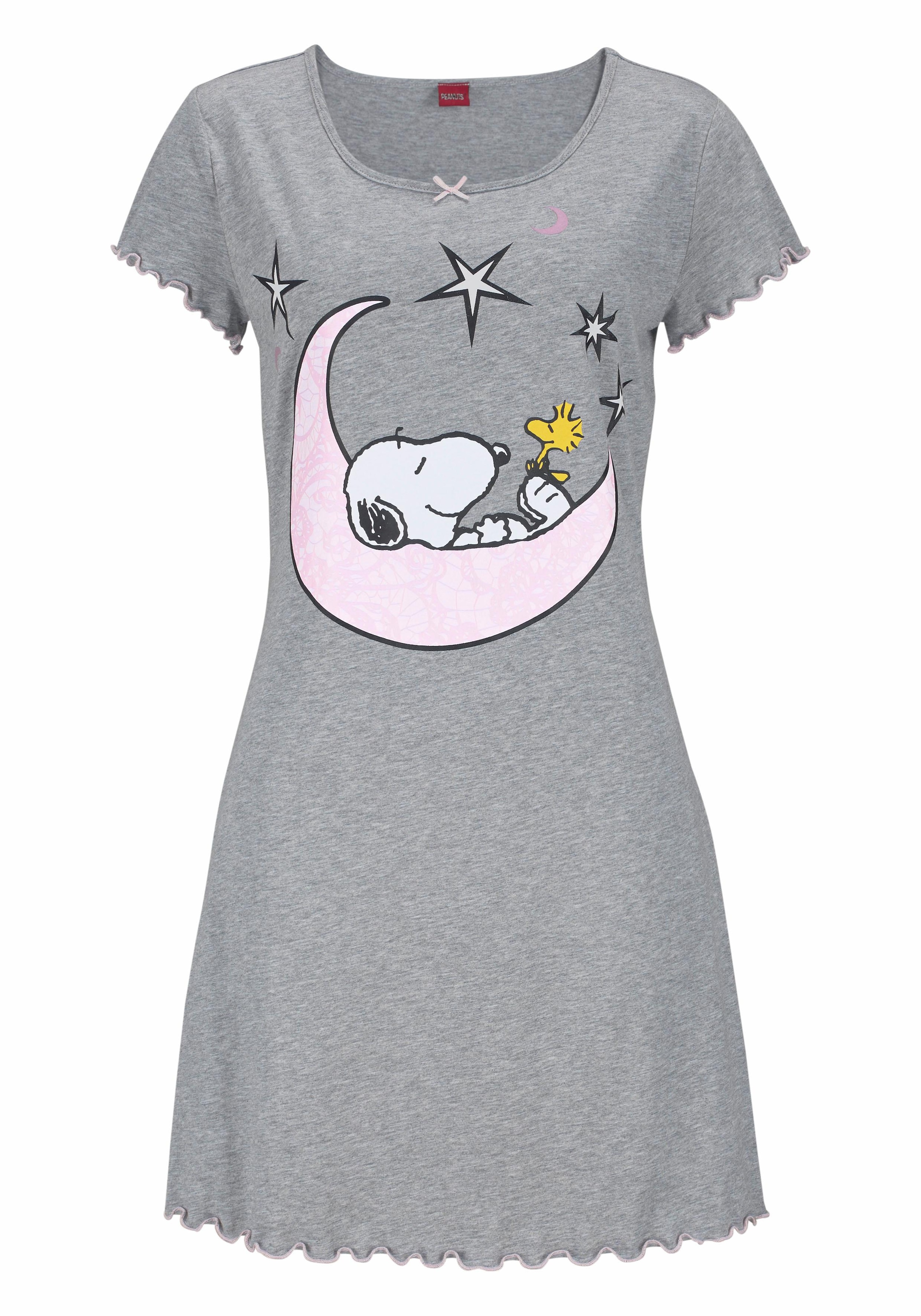 Peanuts Nachthemd mit Snoopy-Print und Kräuselsäumen
