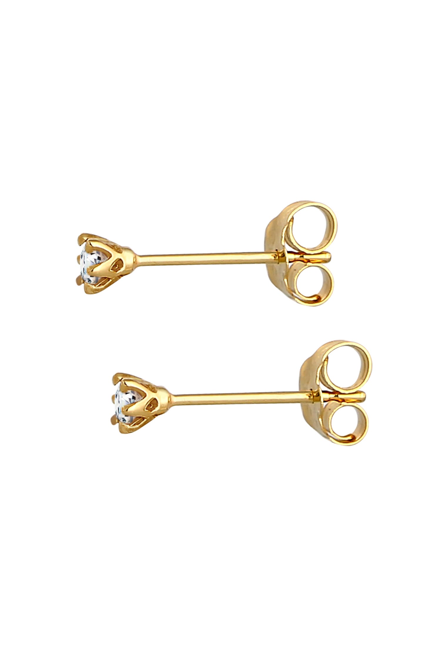 Elli DIAMONDS Paar Ohrstecker »Ohrstecker Diamant Weiß Brillantschliff (0.012ct) 585 Gelbgold«