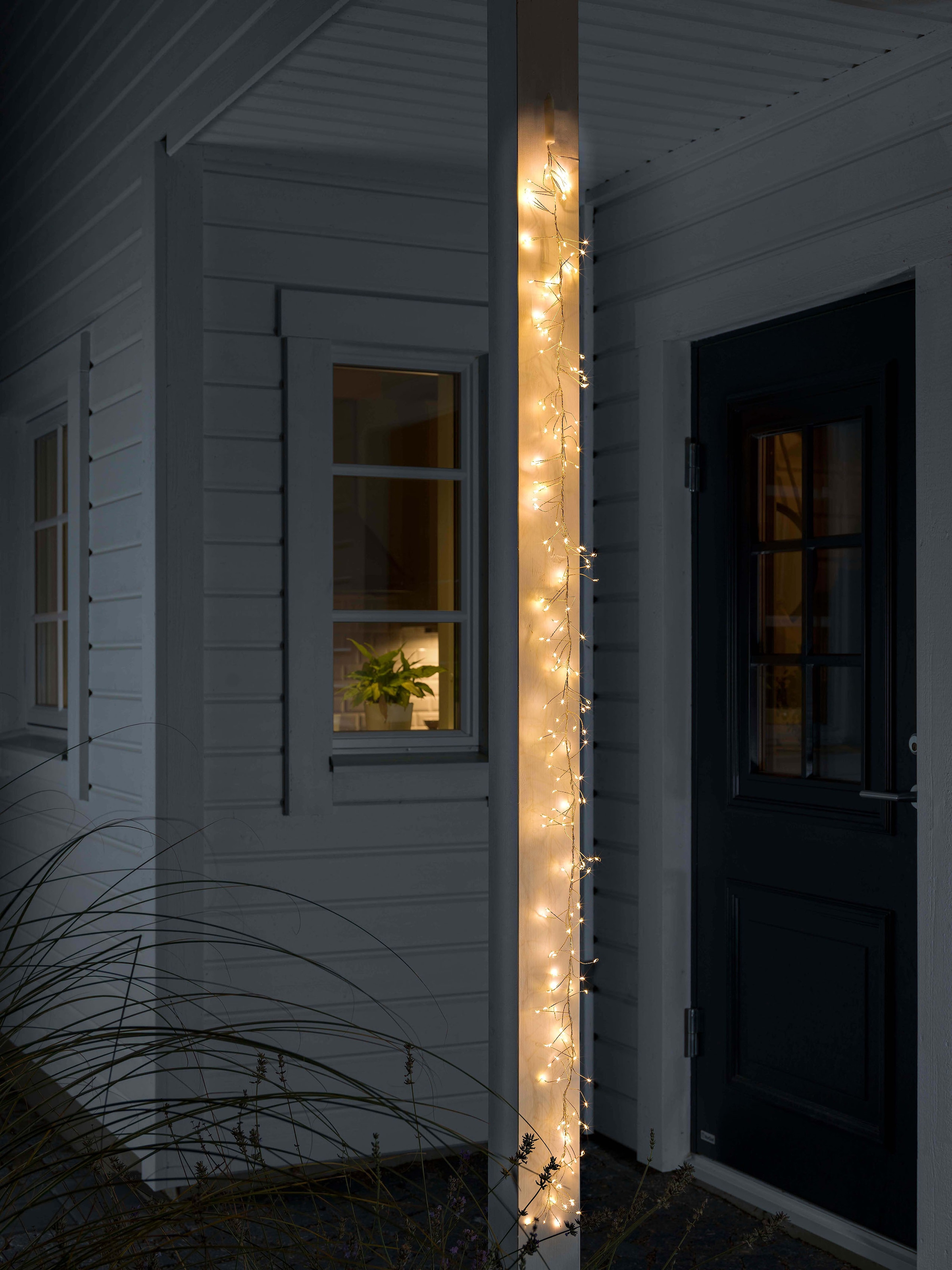 KONSTSMIDE LED-Lichterkette »Weihnachtsdeko aussen«, 200 St.-flammig, Micro LED Büschellichterkette Cluster, mit Aufroller