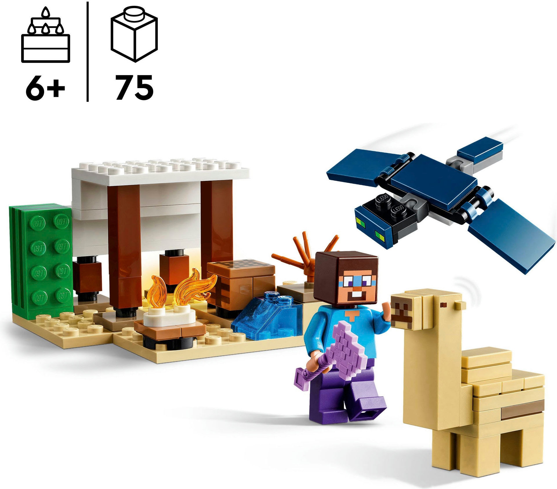 LEGO® Konstruktionsspielsteine »Steves Wüstenexpedition (21251), LEGO Minecraft«, (75 St.), Made in Europe