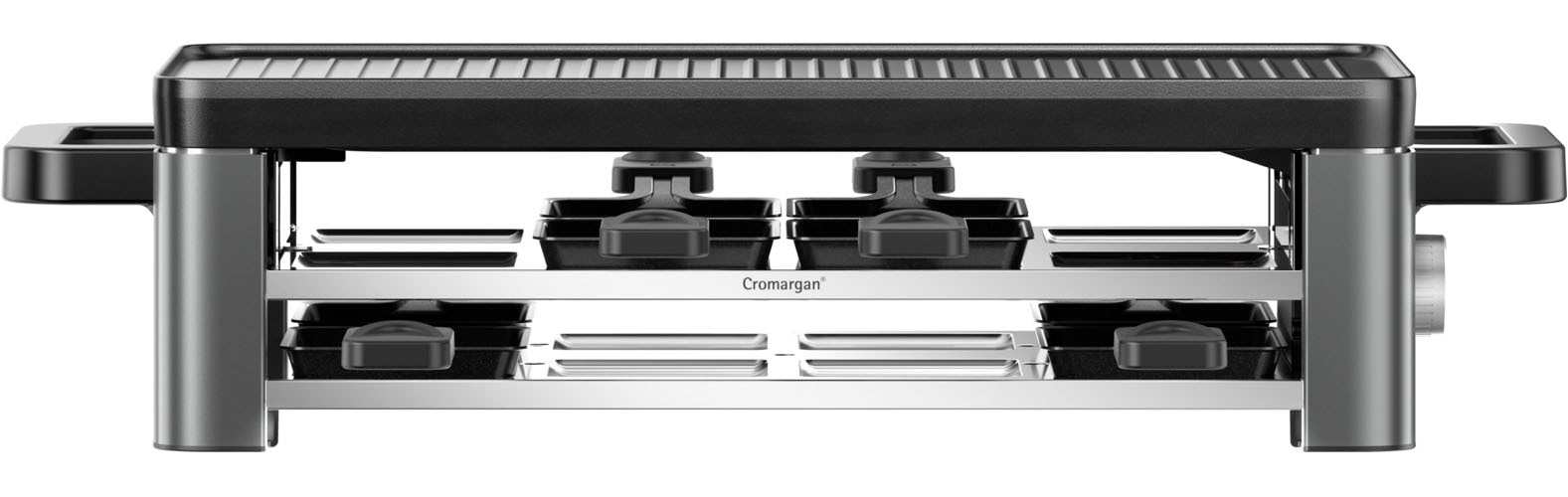WMF Raclette »Master, indirekte LED-Beleuchtung, Keramikbeschichtung«, 8 St. Raclettepfännchen, 1500 W, Variable Temperatur, spülmaschinengeeignete Pfännchen und Spatel