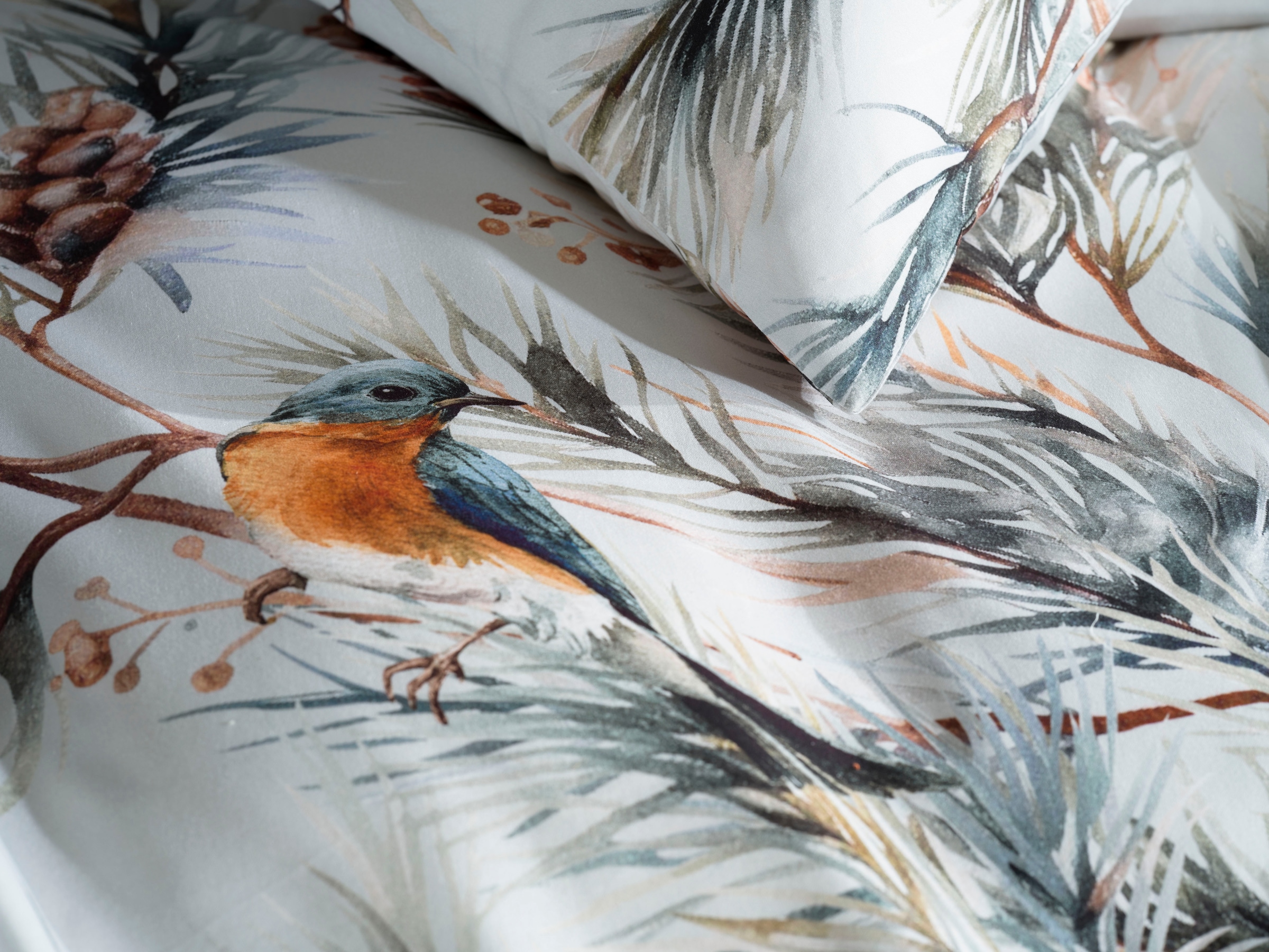 Heckett & Lane Bettwäsche »Destiny« 2 Stk. tlg. Äste Design, hochwertiges Mako-Satin, Bettwäsche ab 135x200 cm.