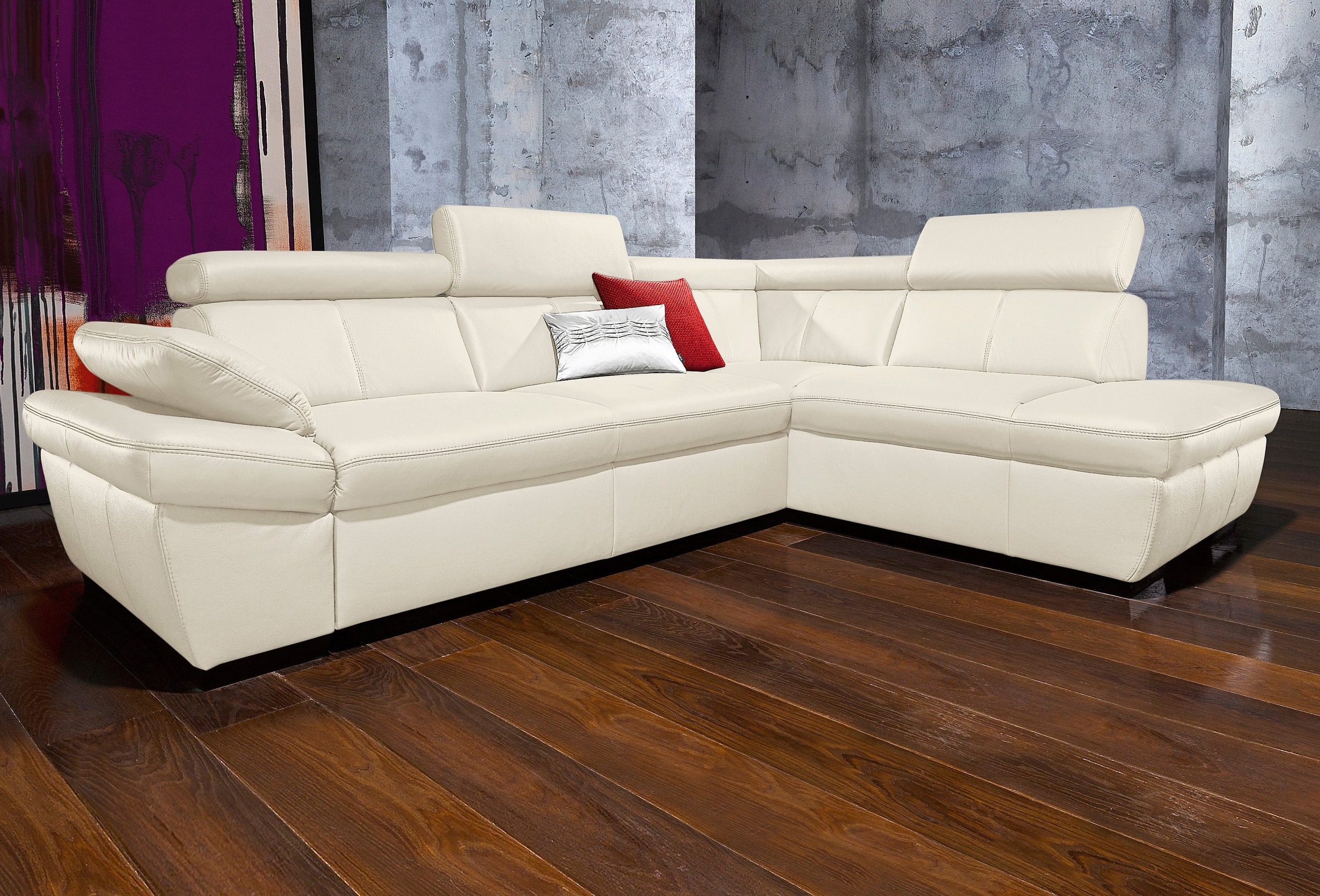 exxpo - sofa fashion Ecksofa »Salerno, Funktionssofa, hoher Sitzkomfort, Br günstig online kaufen