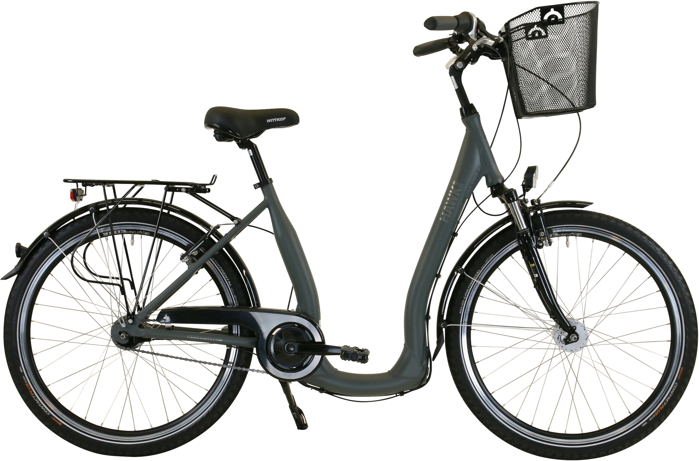 Bild von HAWK Bikes Cityrad »HAWK City Comfort Deluxe Plus Grey«, 7 Gang, Shimano, Nexus Schaltwerk