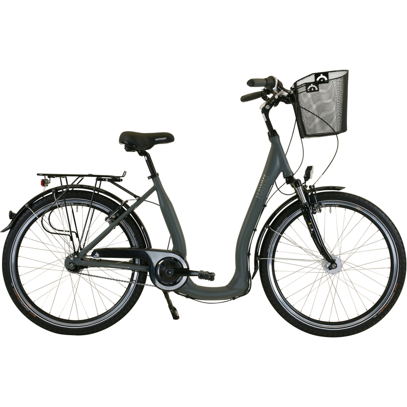 HAWK BIKES Cityrad »City Comfort Deluxe Plus Grey« 7 Gang Shimano Nexus Schaltwerk für Damen und Herren grau