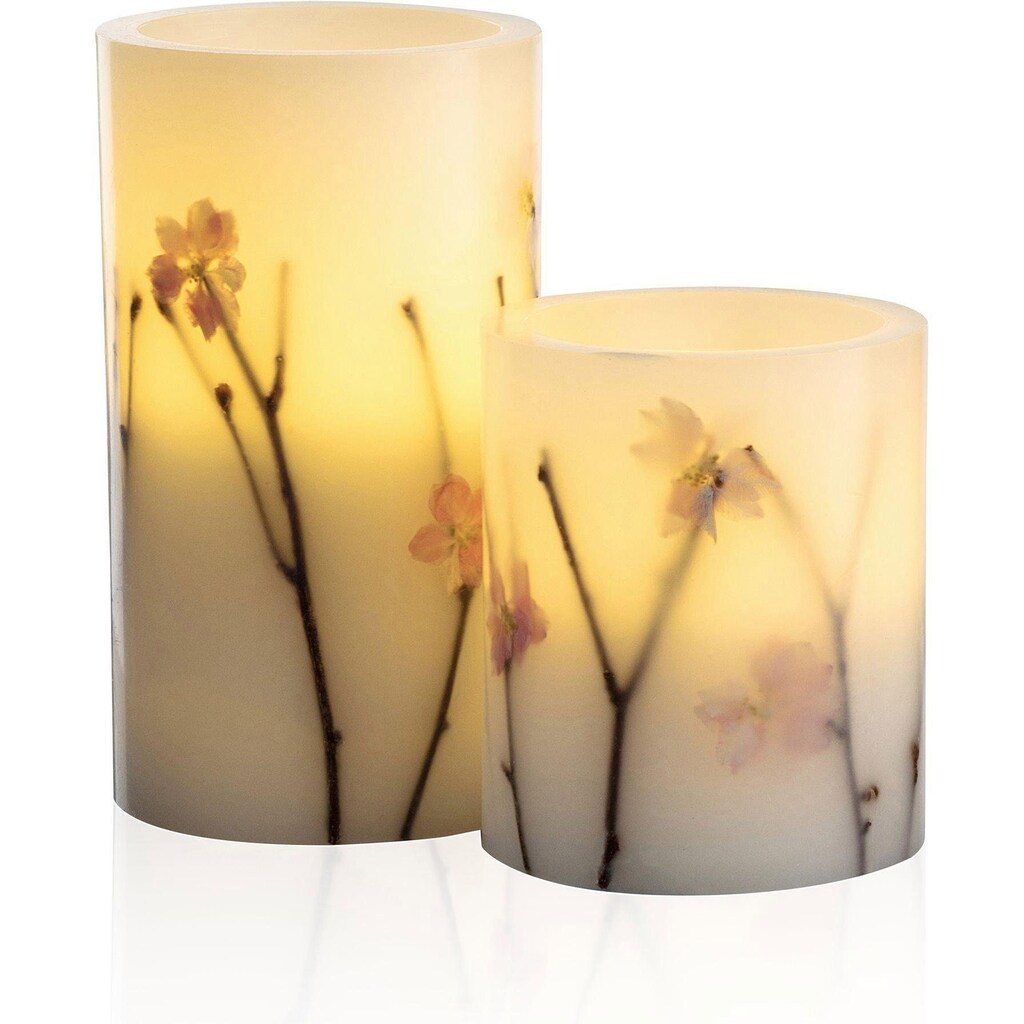 Pauleen LED-Kerze »Shiny Blossom Candle 2er Set«
