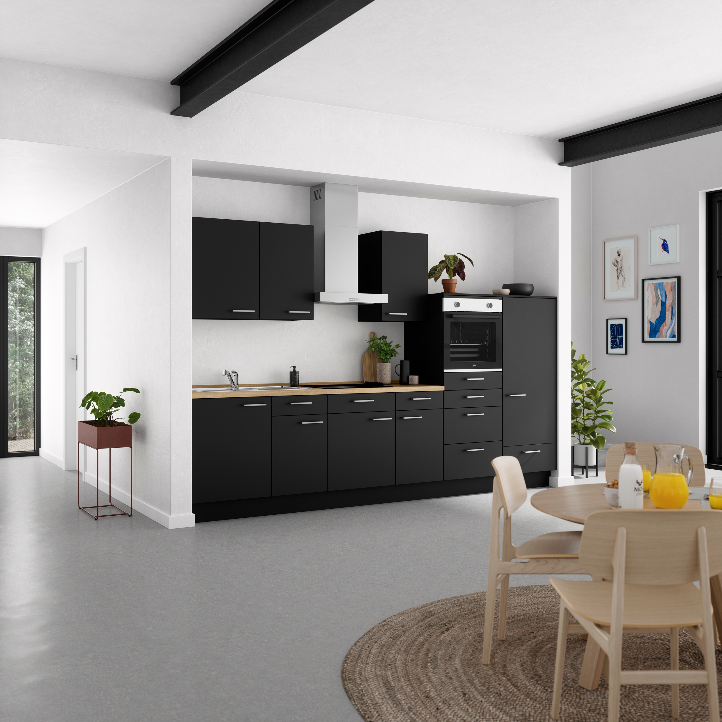 nobilia® Küchenzeile »"Touch I"« vormontiert,  Ausrichtung wählbar, Breite 330 cm, wahlw. mit E-Geräten