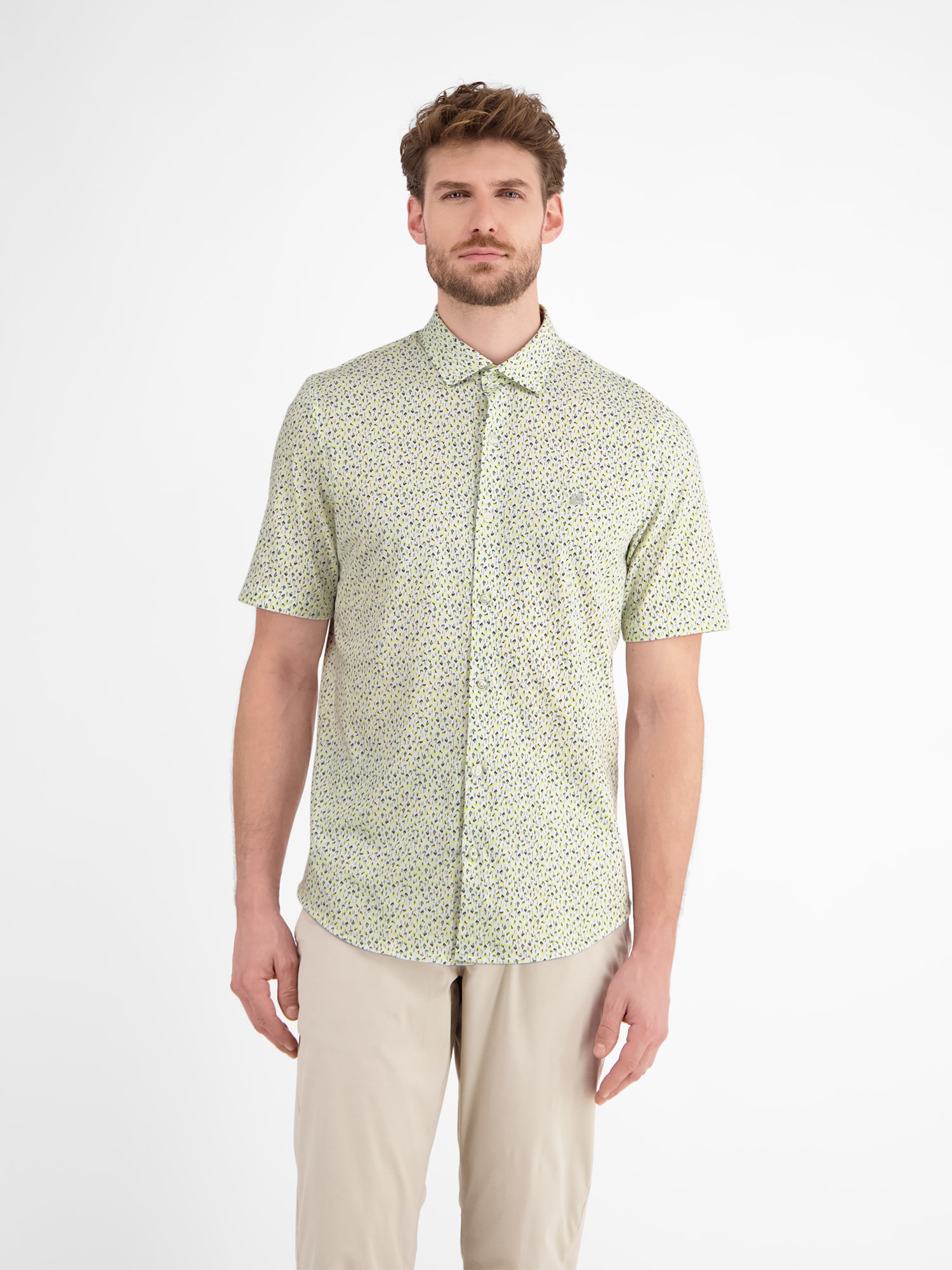 LERROS Kurzarmhemd »Jerseyhemd für Herren, sommerlich gemustert«