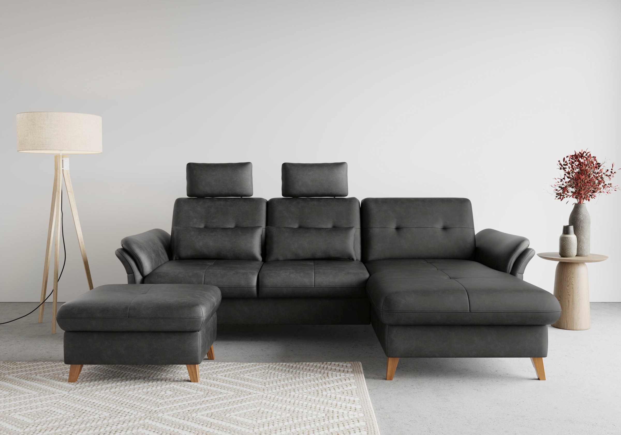 sit&more Ecksofa »Göteborg«, Sitztiefenverstellung und Federkern, wahlweise mit Bettfunktion