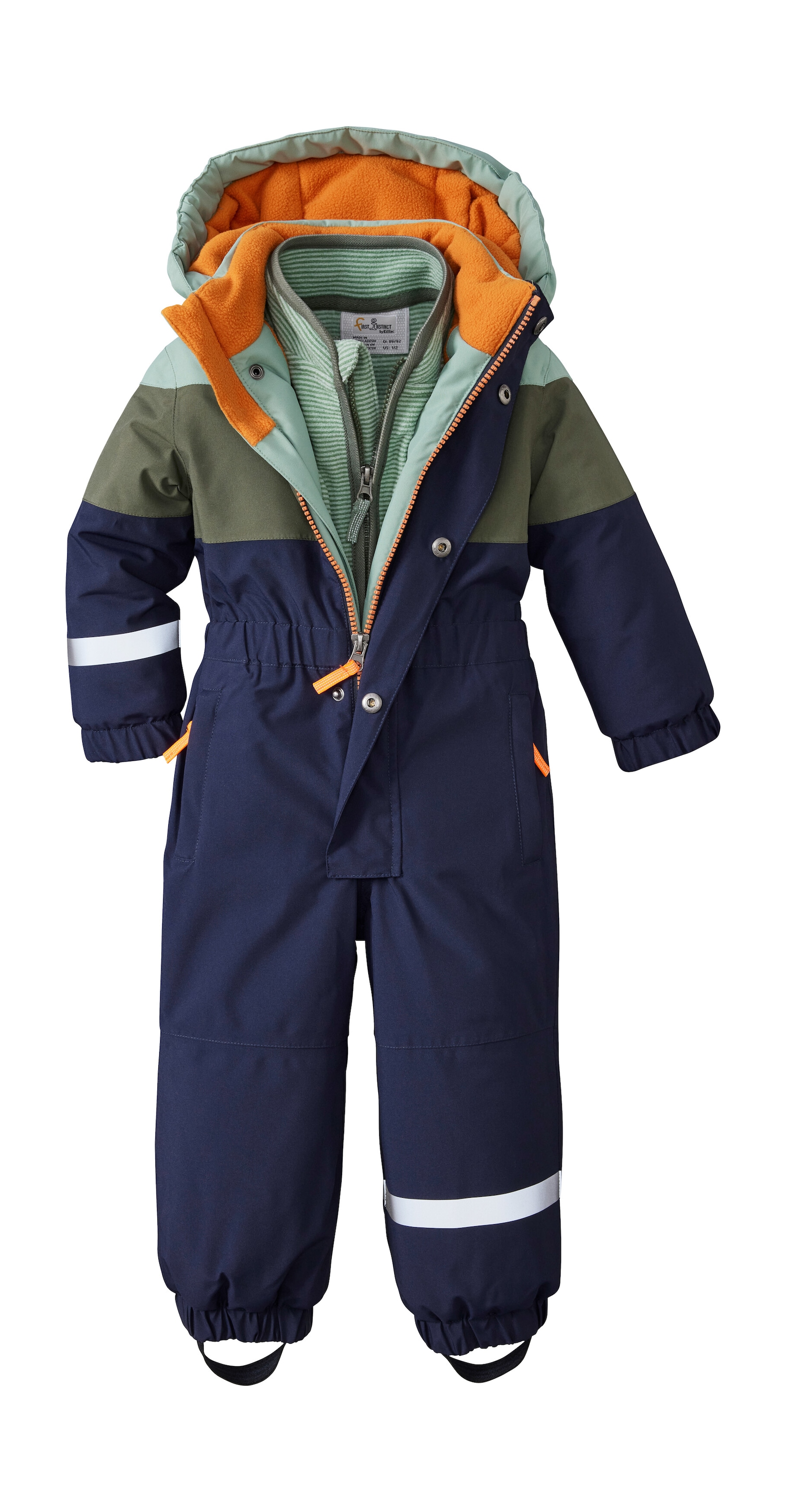 first instinct by killtec Fleecejacke »FIOW 49 MNS FLC JCKT«, Gestreifte Fleecejacke mit Kinnschutz und reflektierenden Elementen