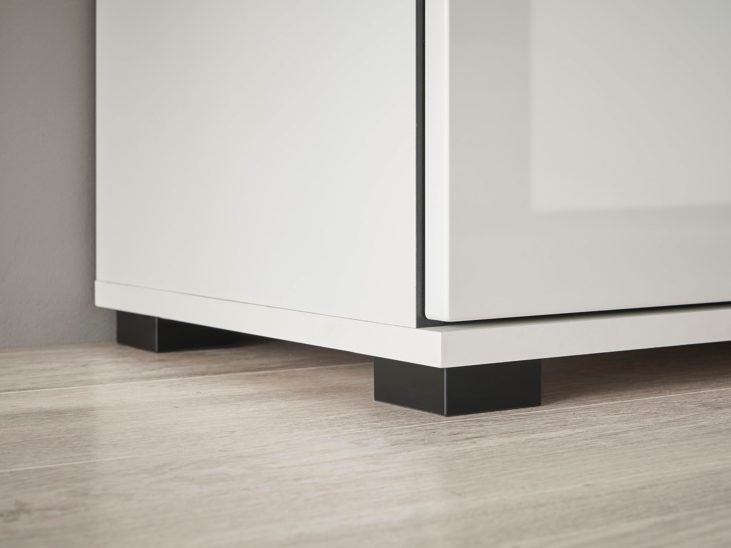 INOSIGN Wohnwand »Cantara, moderne Anbauwand, Wohnzimmer-Set, in Eiche Evoke oder Weiß«, (Set), enthält eine Vitrine, ein Lowboard und zwei Wandboards
