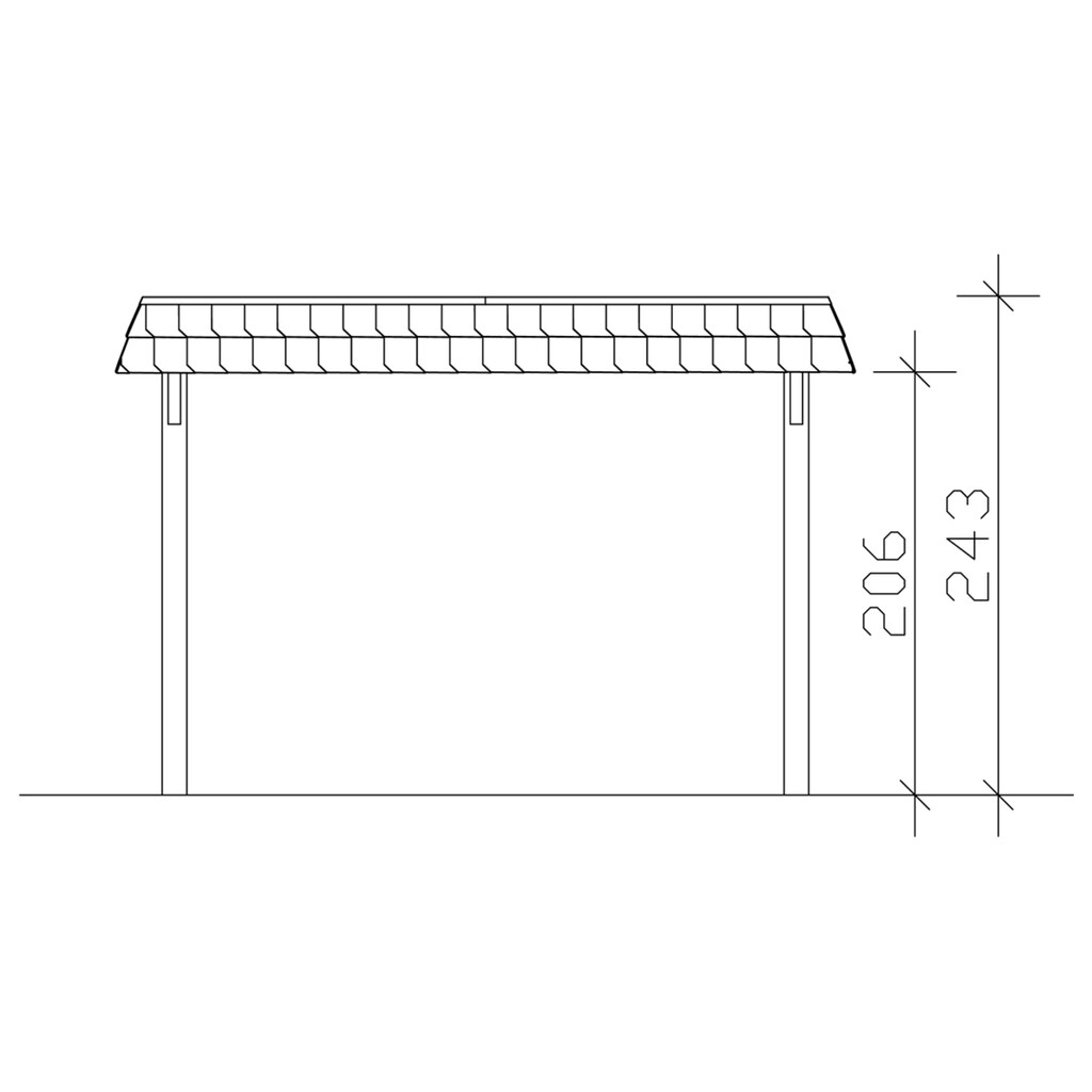 Skanholz Einzelcarport »Wendland«, Leimholz-Nordisches Fichtenholz, 291 cm, dunkelgrau