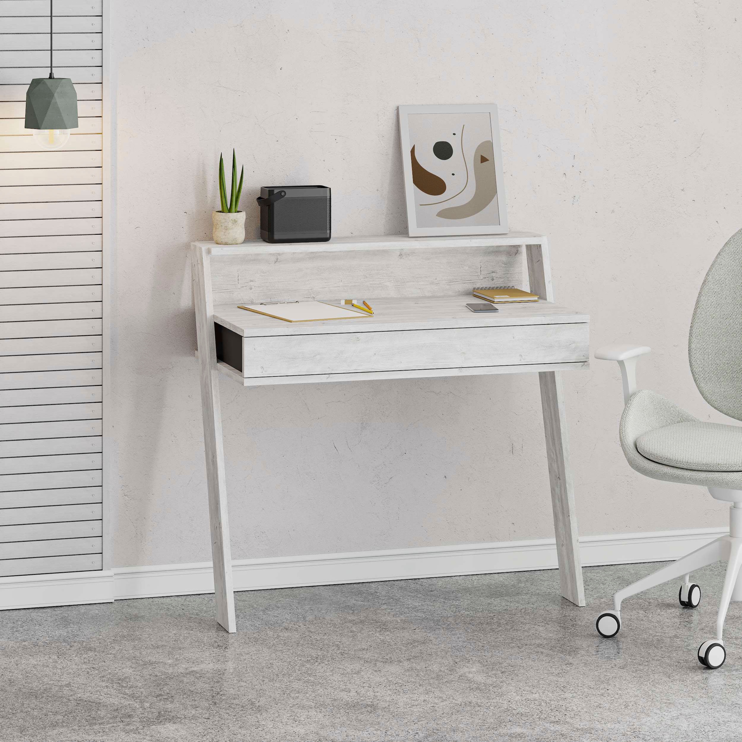 Decortie Schreibtisch »COWORK SCHREIBTISCH«, (Packung, 1 St.), Leichte Montage, Lagerung, Platzsparend