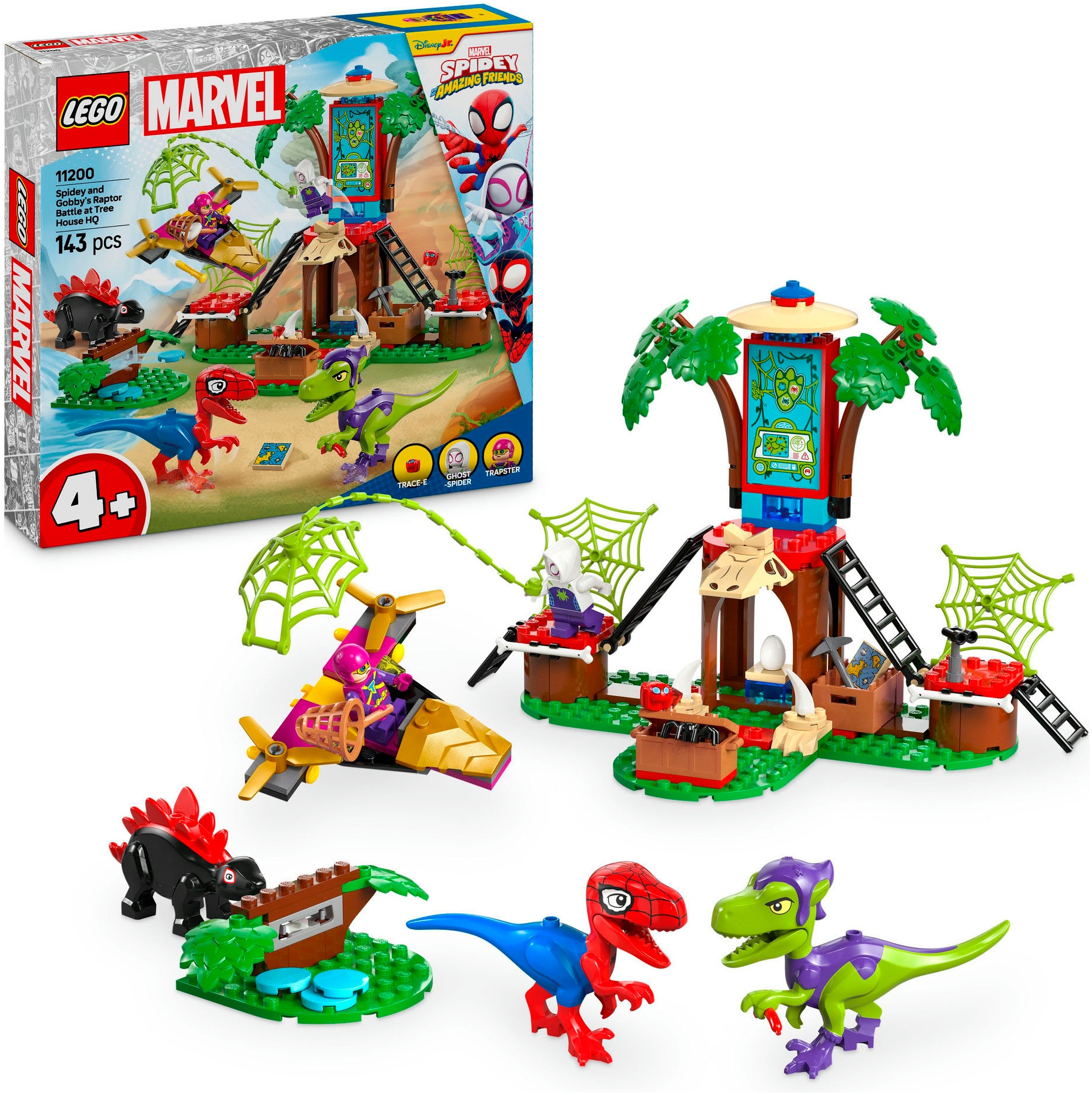 LEGO® Konstruktionsspielsteine »Showdown am Baumhaus: Spidey-Rex vs. Gobby-Raptor (11200),...