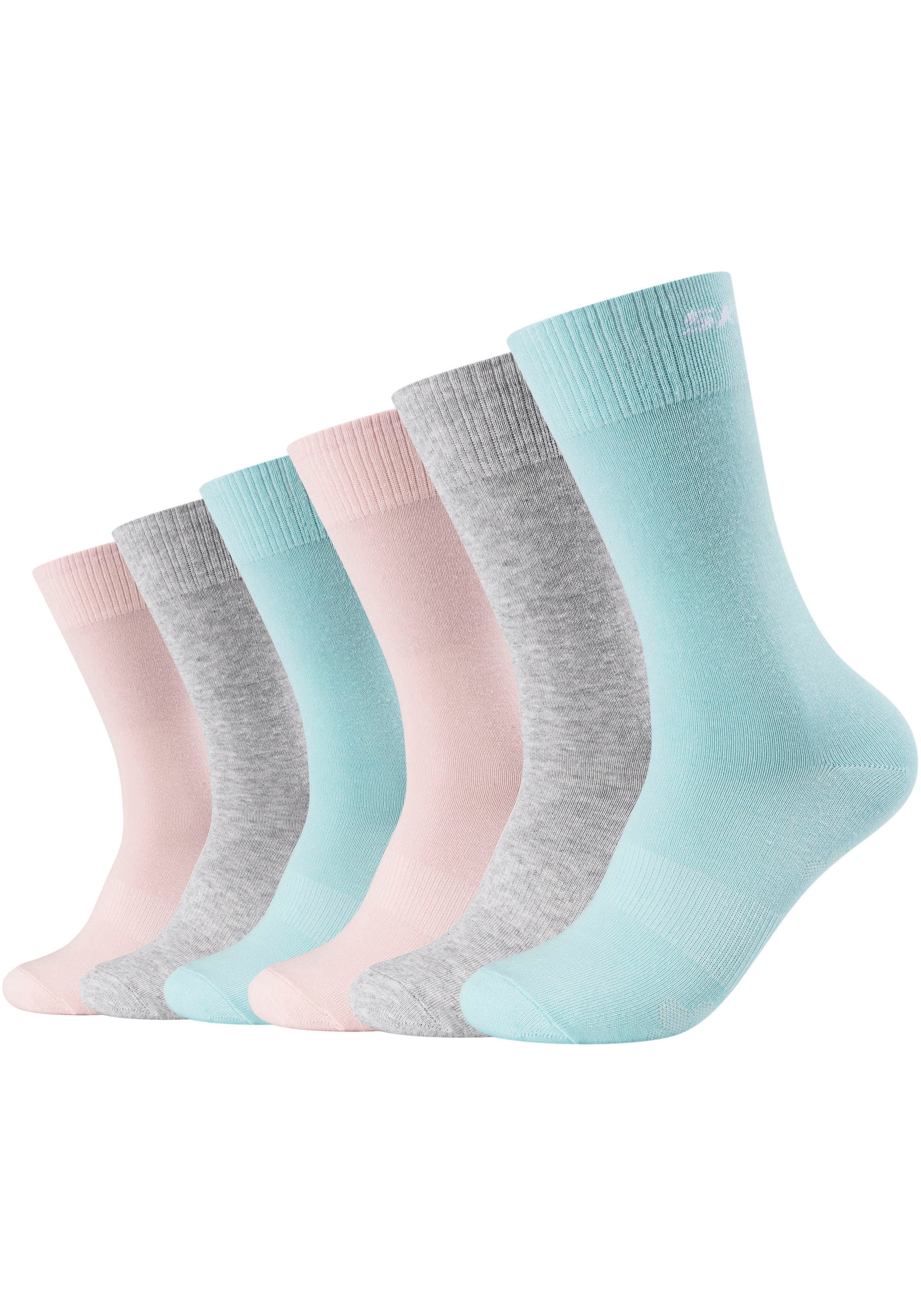 Skechers Socken »mesh ventilation«, (6 Paar), mit verstärktem Fersen- und Zehenbereich, druckfreier Bund