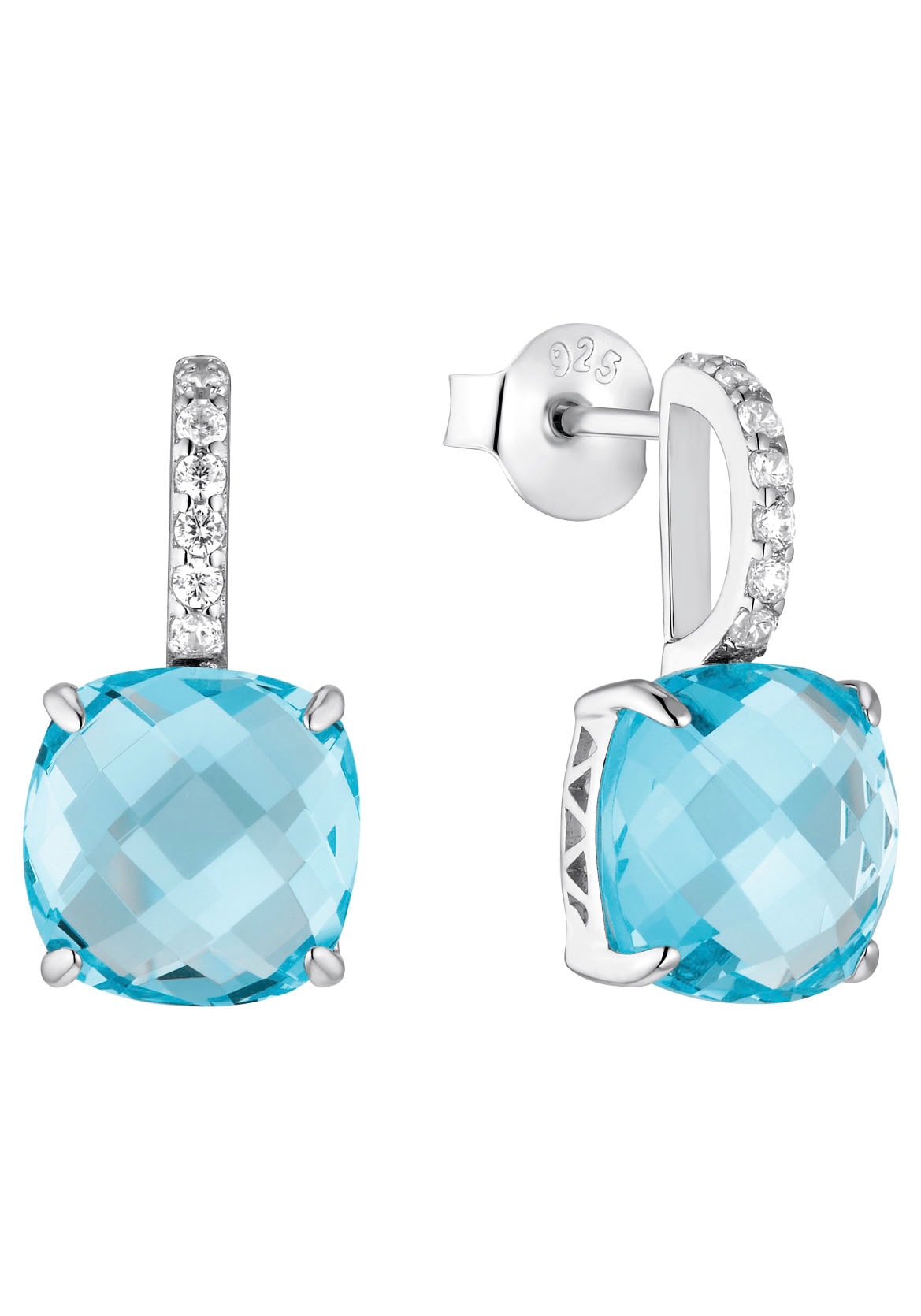 Amor Paar Ohrstecker »Blauer Solitär« mit Zirkonia (synth.)