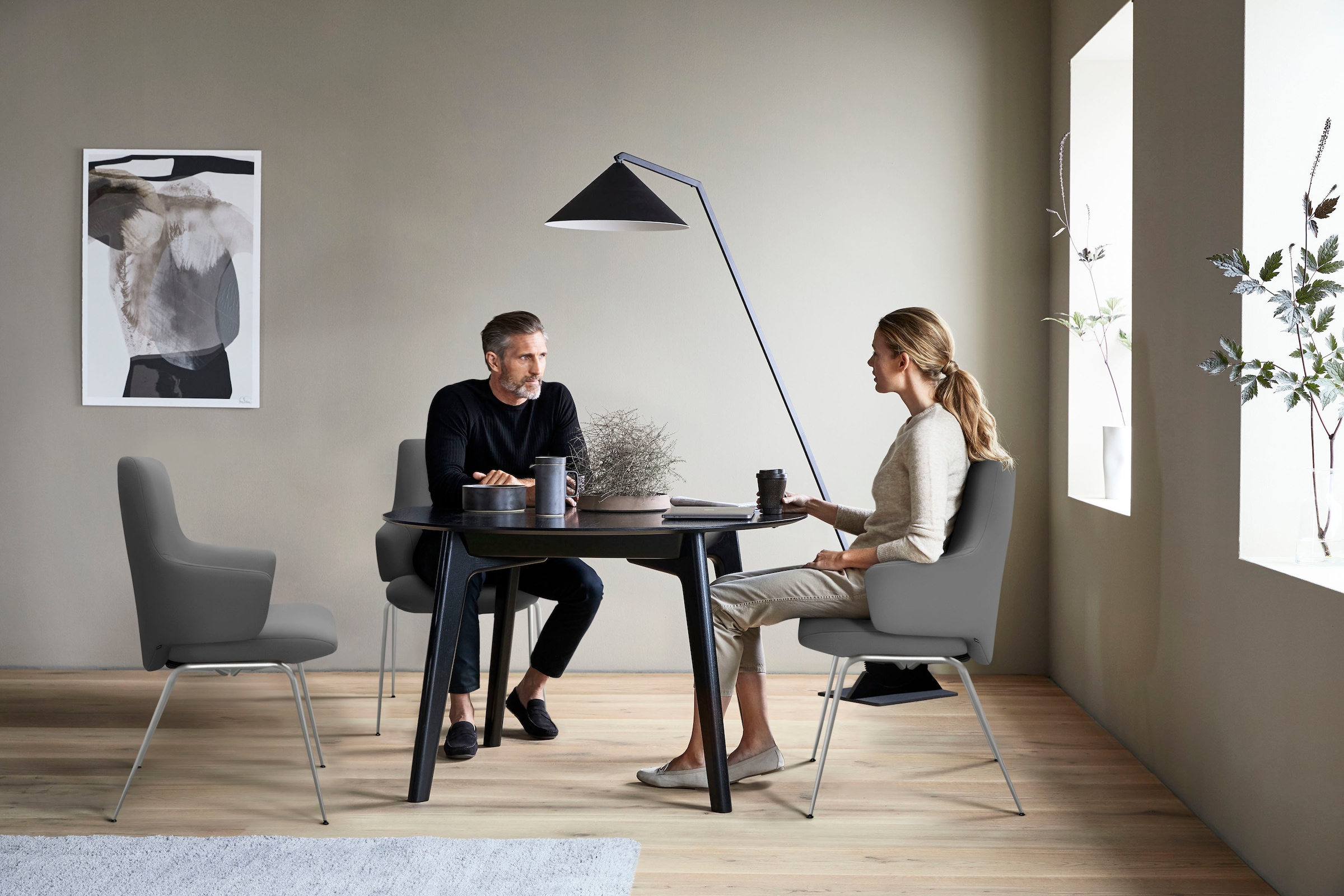 Stressless® Polsterstuhl »Laurel«, Leder BATICK, Low Back mit Armlehne, Größe L, mit Beinen aus Stahl in Schwarz matt