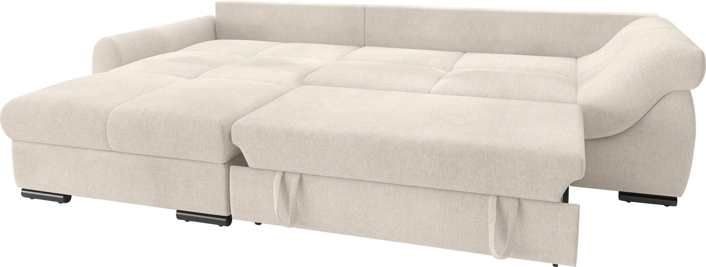 Mr. Couch Ecksofa »Livorno DuraFlex L-Form«, inkl. Hochschläfer-Bettauszug, XL-Bettkasten weiß beschichtet