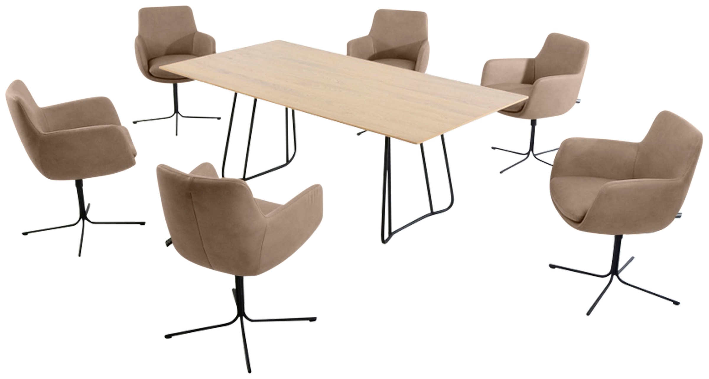 K+W Komfort & Wohnen Drehstuhl »Pego« () filigranem 4-Fuß-Gestell in schwar günstig online kaufen